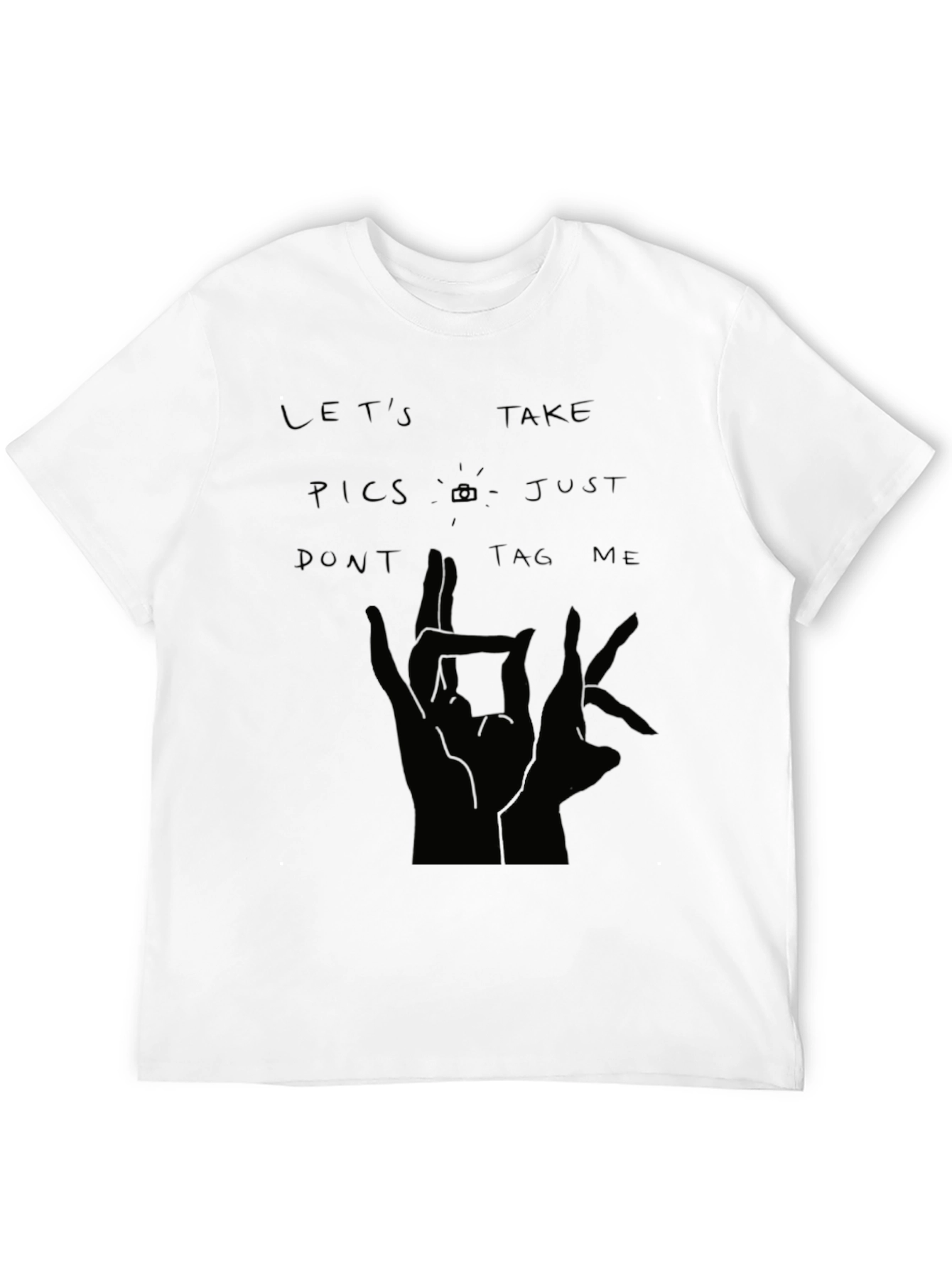 Lets Take Pics Black Graphic Tee
