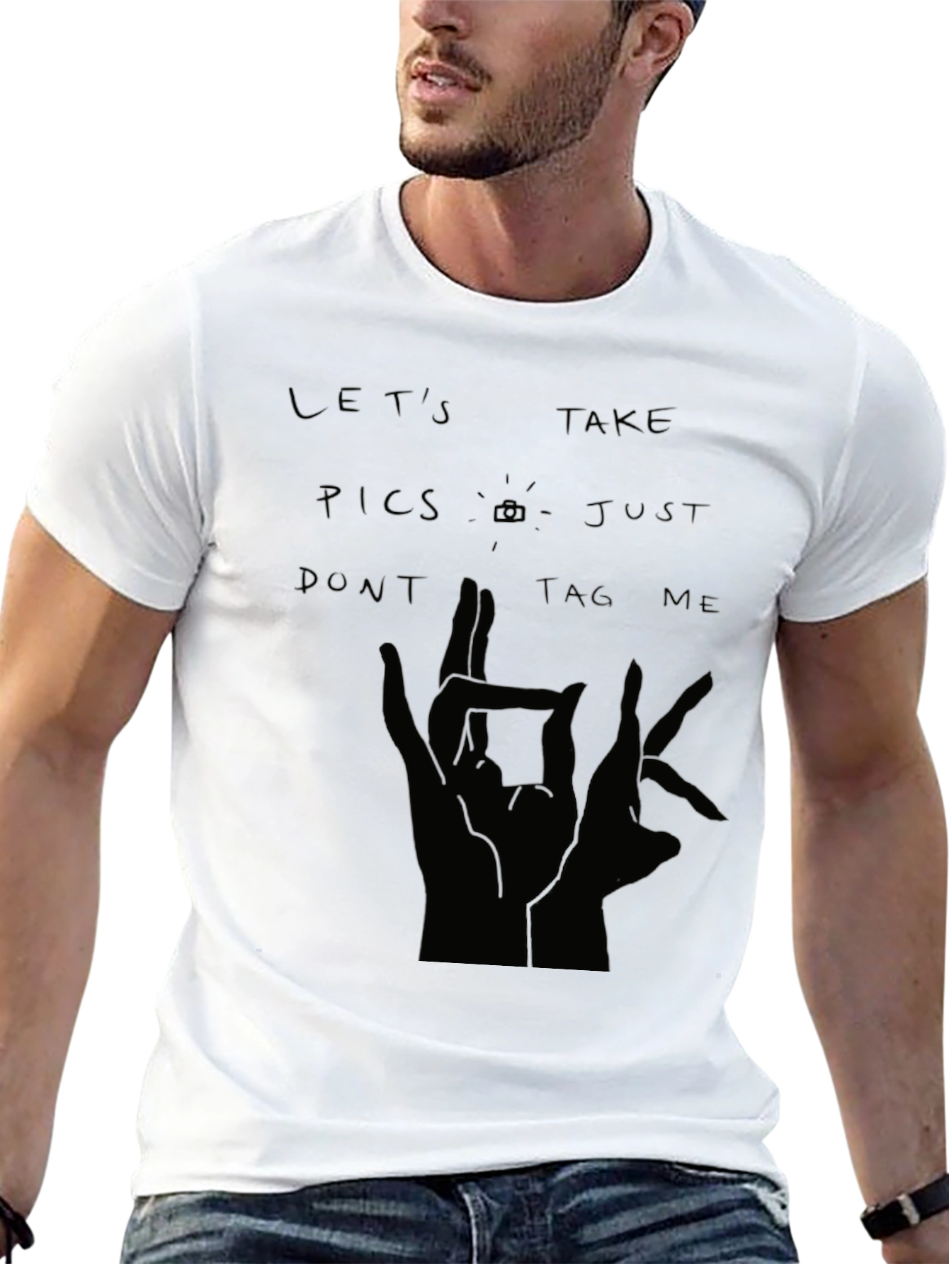 Lets Take Pics Black Graphic Tee