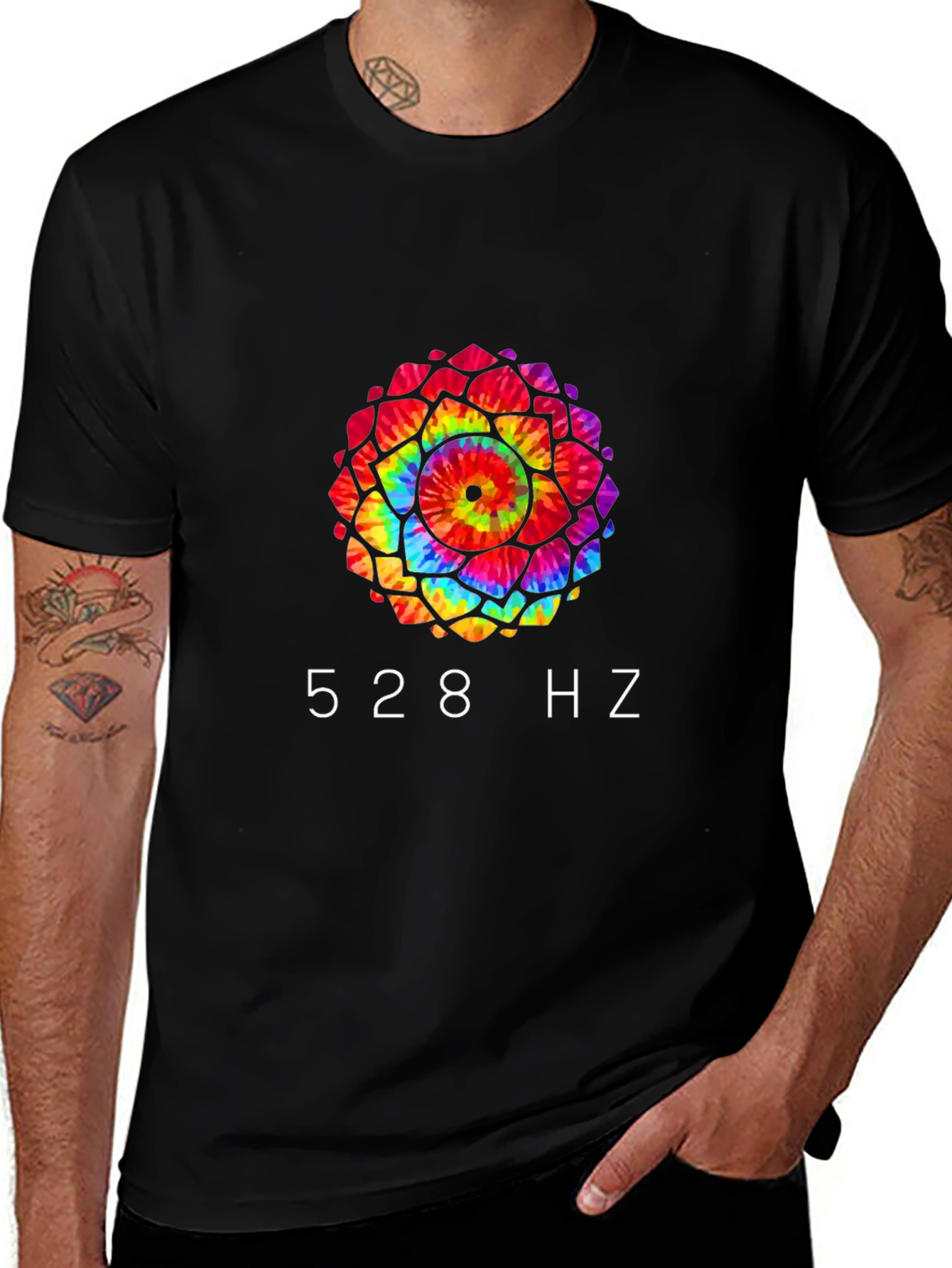 528 Hz Tie-Dye Mandala Graphic Tee