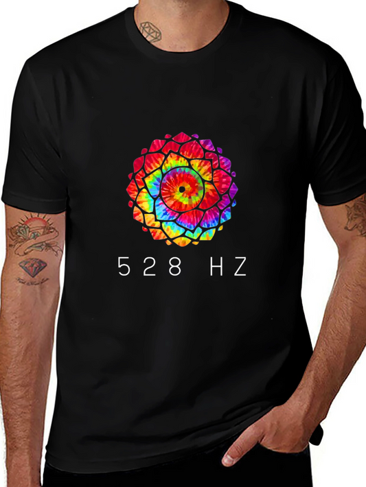 528 Hz Tie-Dye Mandala Graphic Tee
