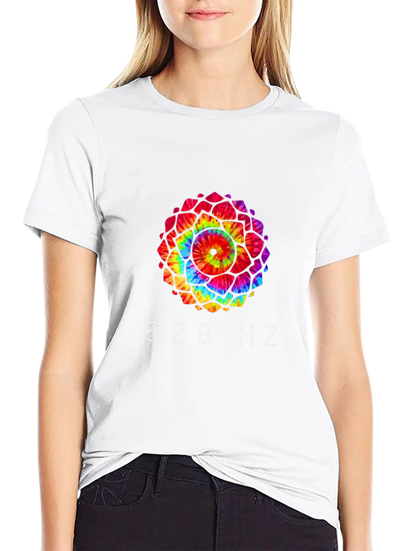 528 Hz Tie-Dye Mandala Graphic Tee