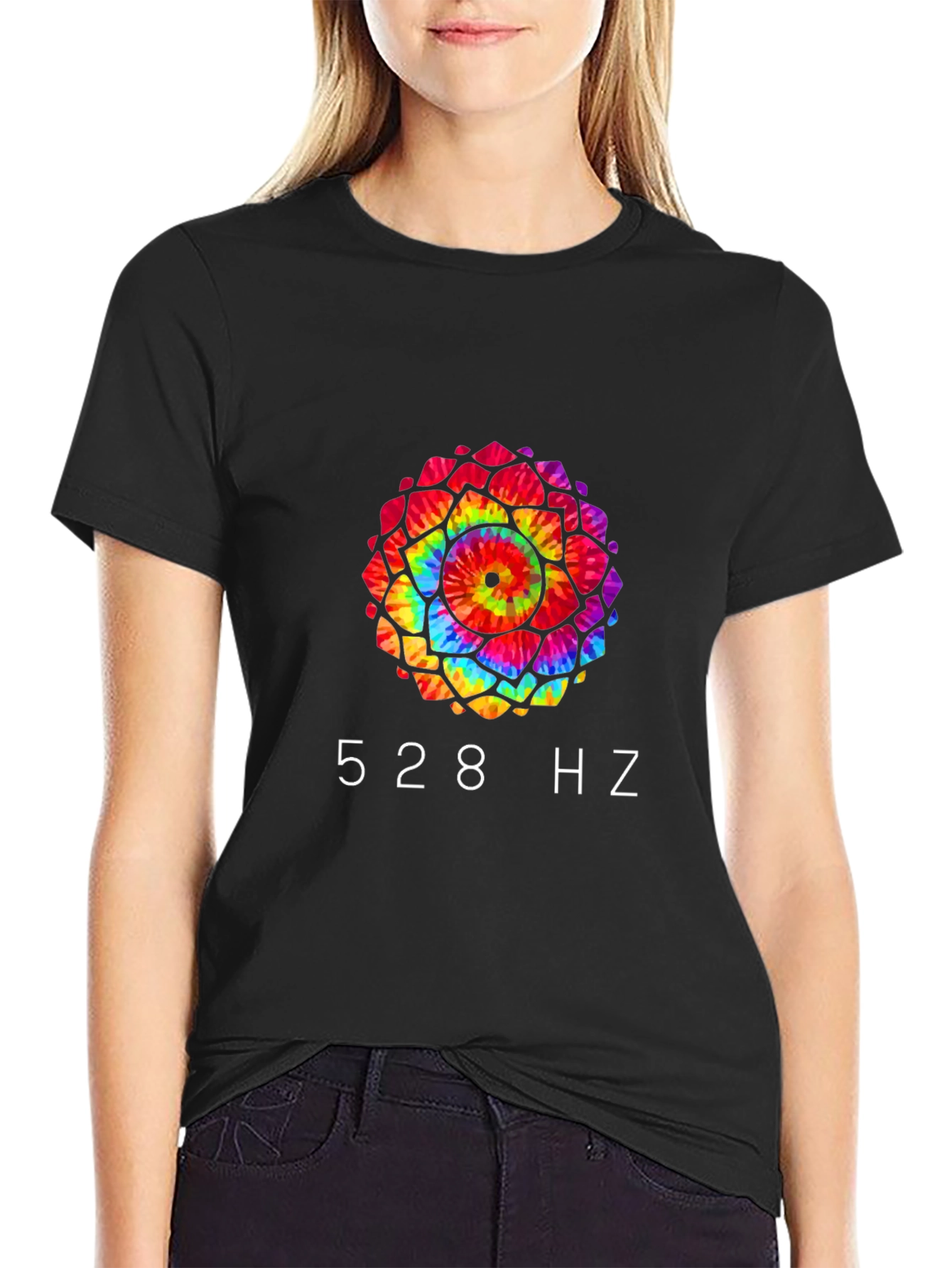 528 Hz Tie-Dye Mandala Graphic Tee