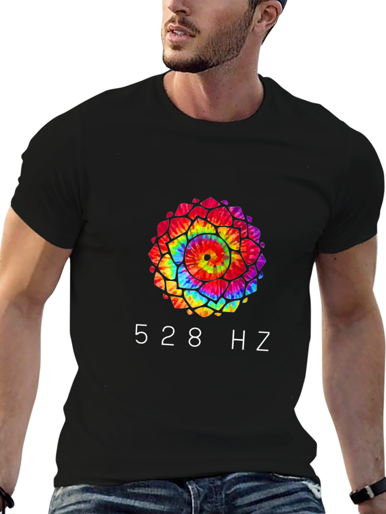 528 Hz Tie-Dye Mandala Graphic Tee