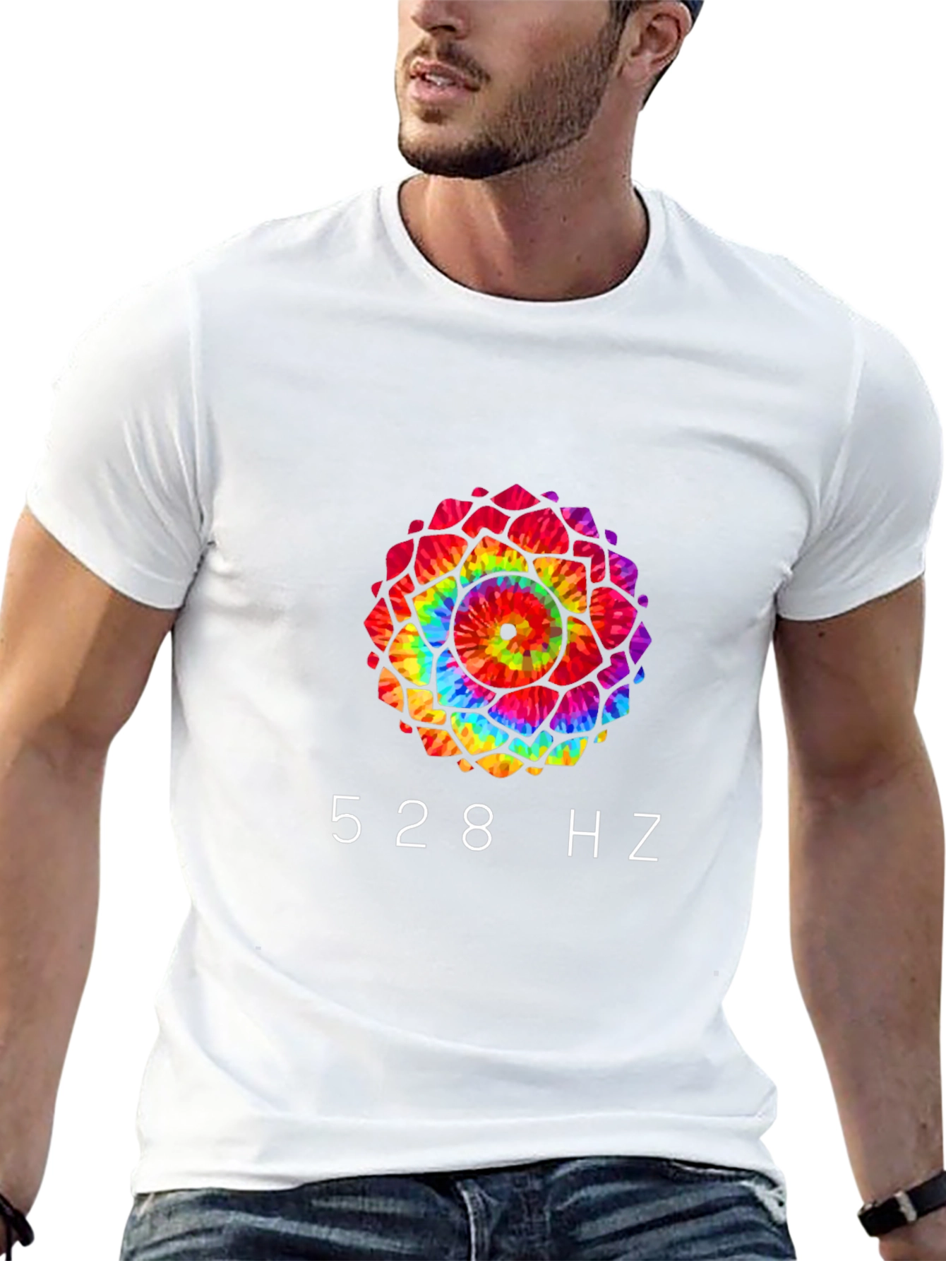 528 Hz Tie-Dye Mandala Graphic Tee
