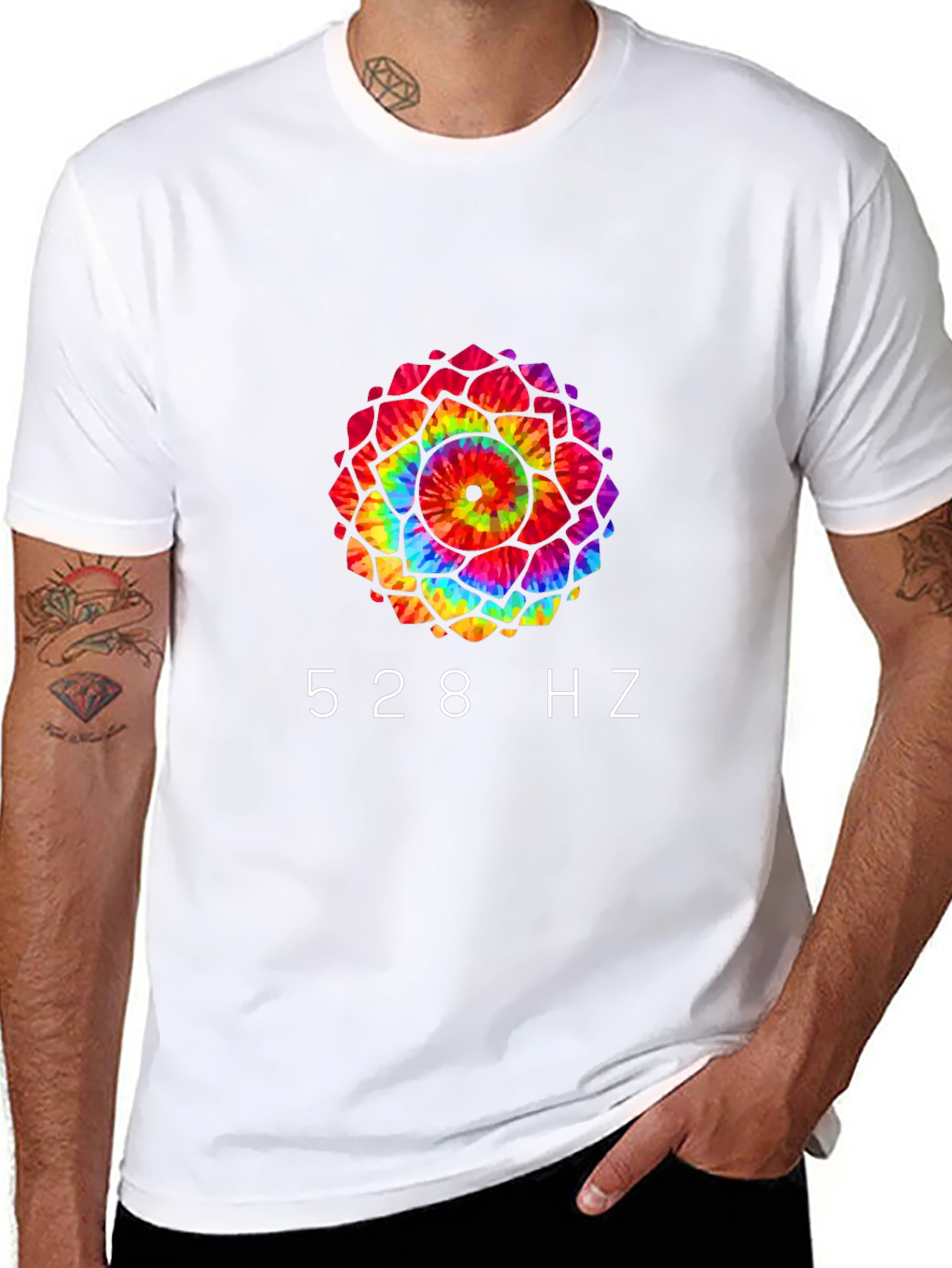 528 Hz Tie-Dye Mandala Graphic Tee