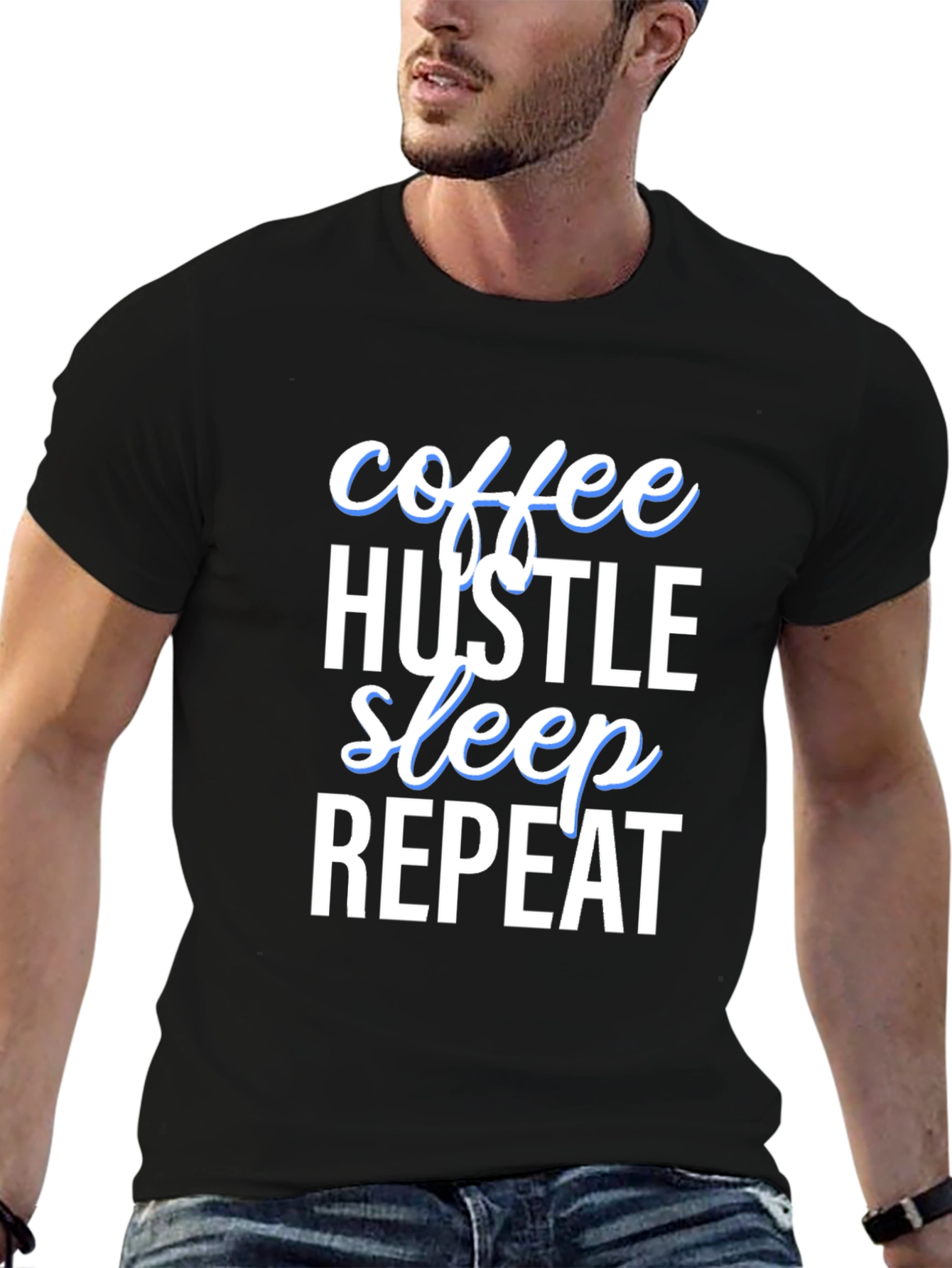 Coffee Hustle Sleep Repeat Graphic Tee