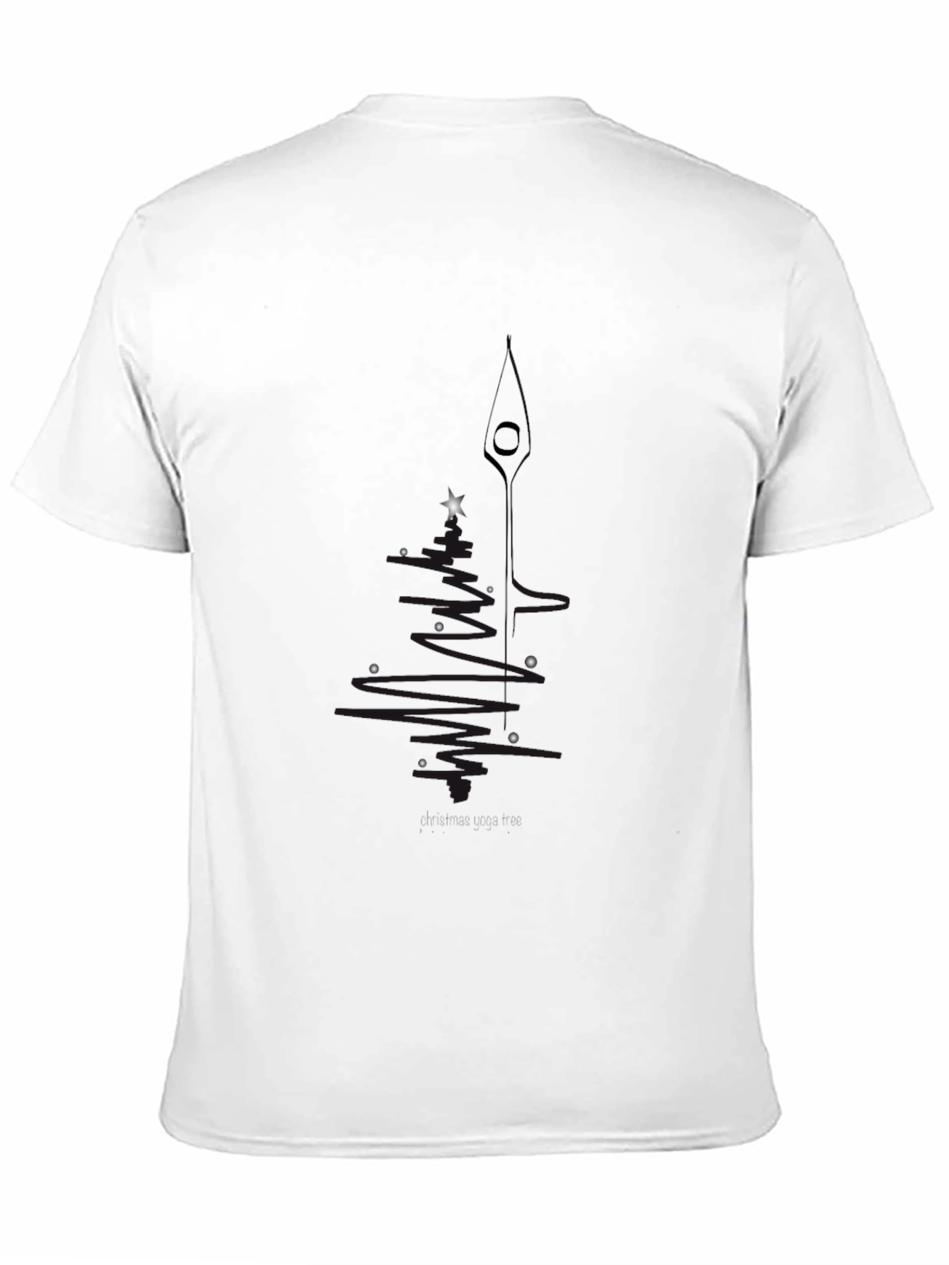 Minimalist Starry Line Art Black T-Shirt