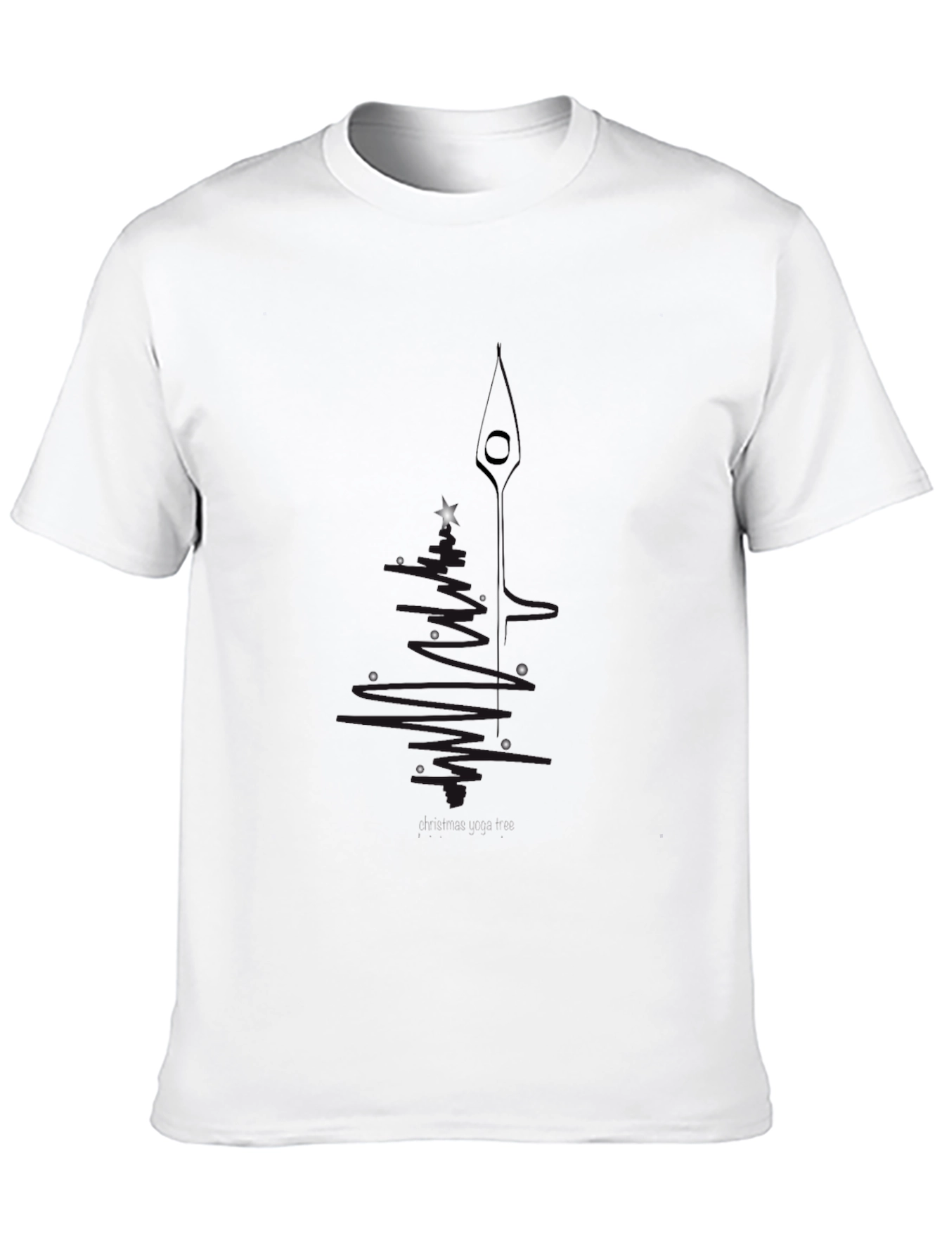 Minimalist Starry Line Art Black T-Shirt
