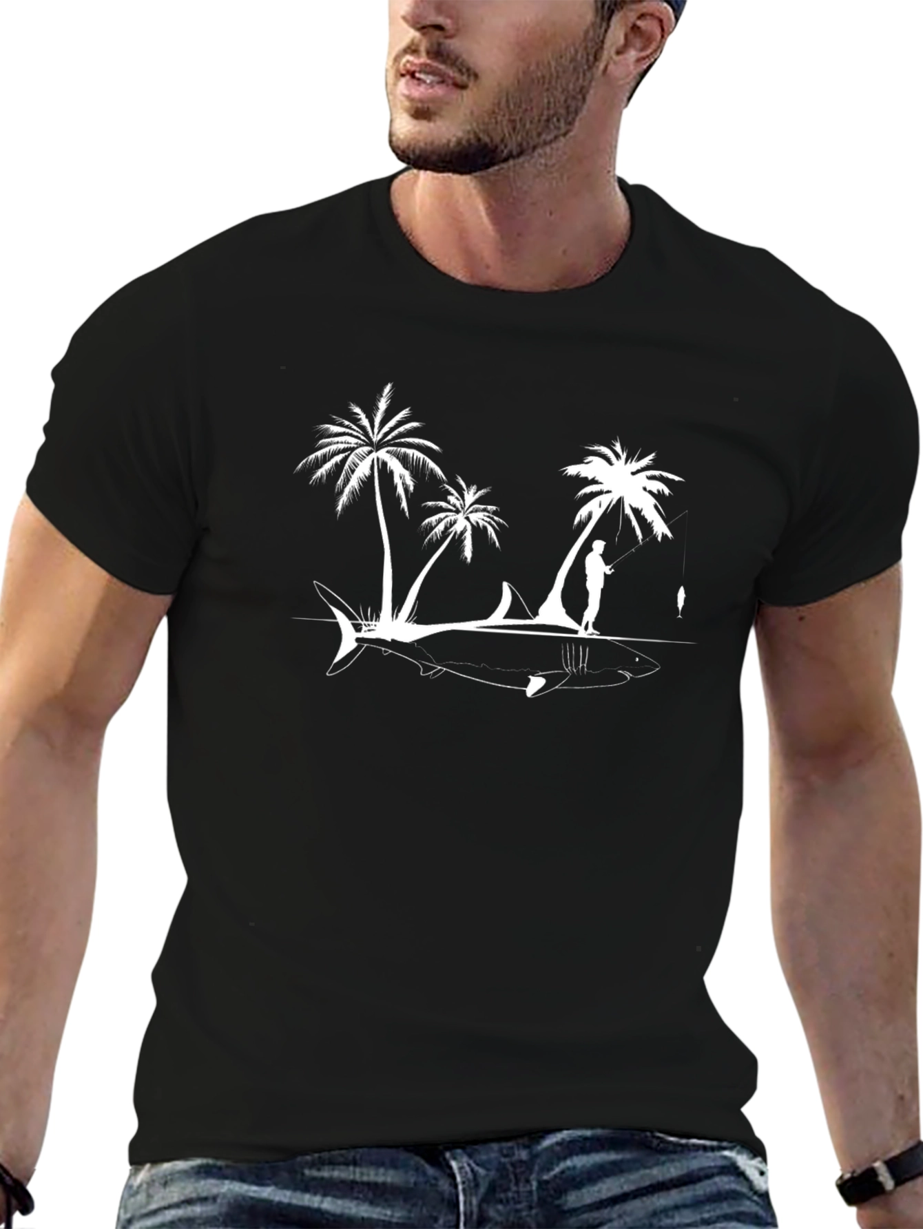 Island Shark Fishing Graphic Tee