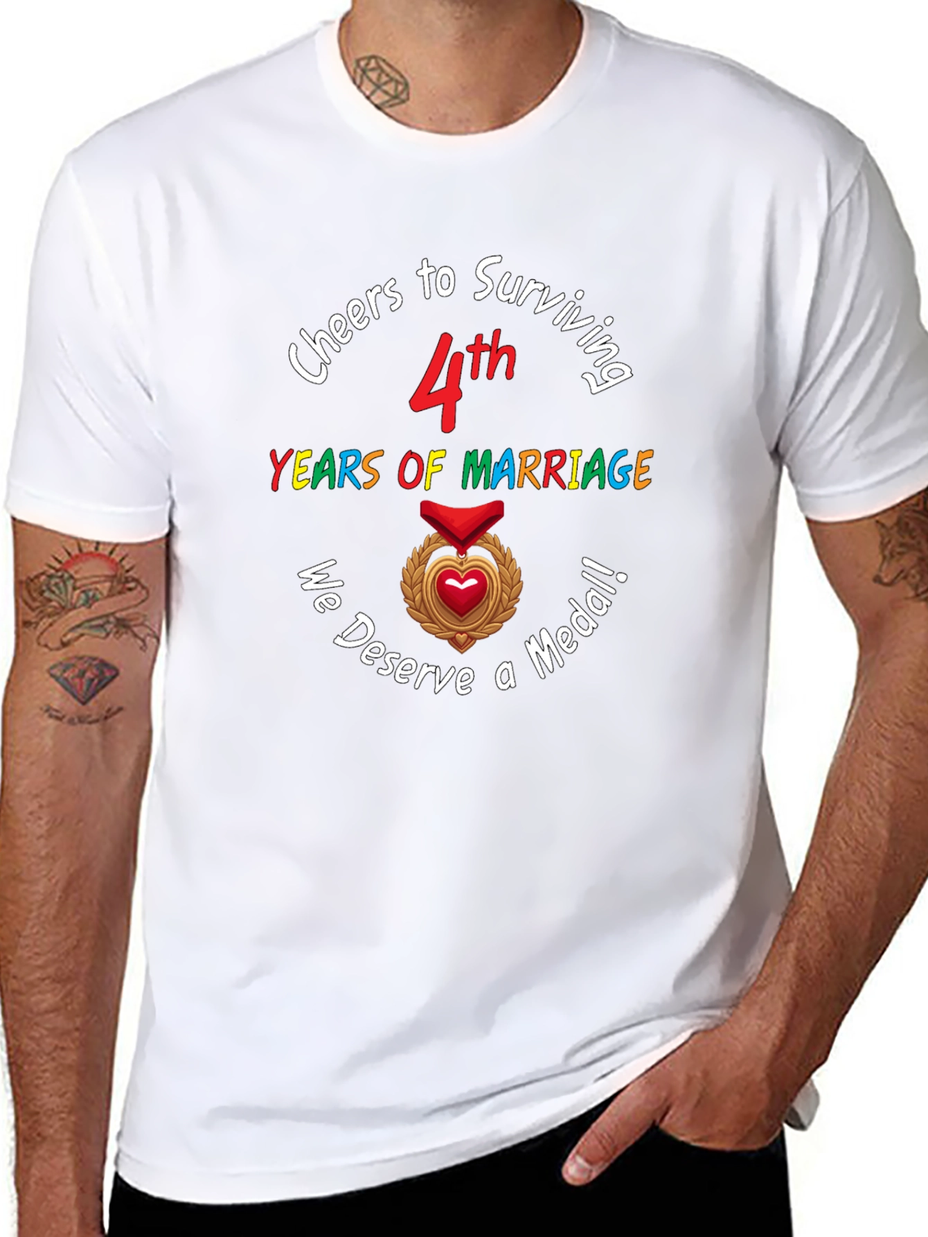 Cheers to 4th Marriage Anniversary T-Shirt