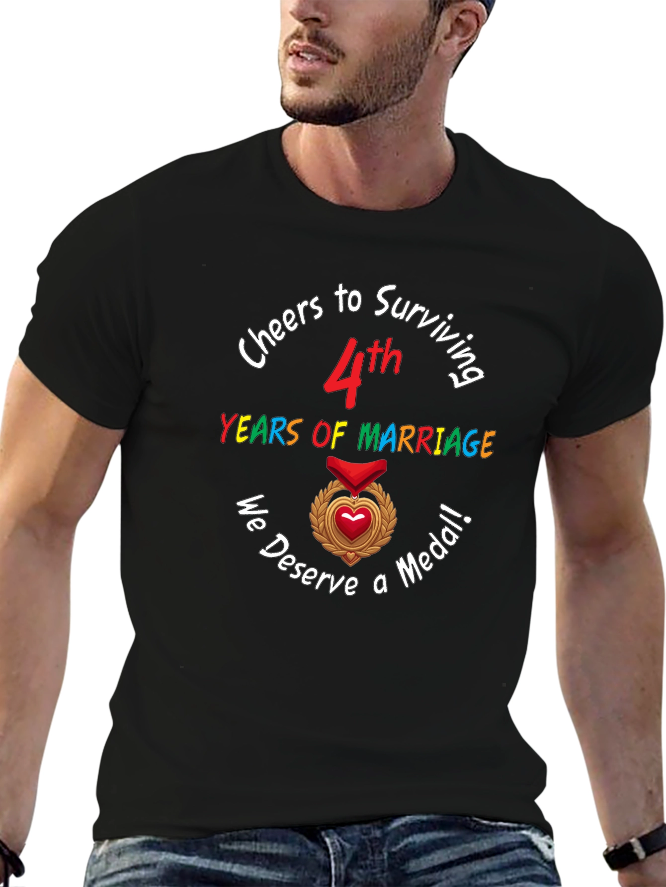 Cheers to 4th Marriage Anniversary T-Shirt
