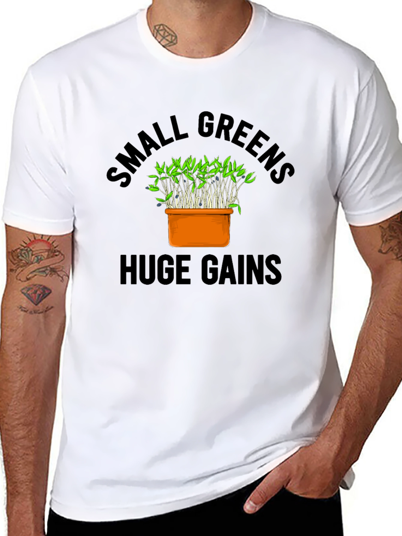 Small Greens Huge Gains Graphic T-Shirt