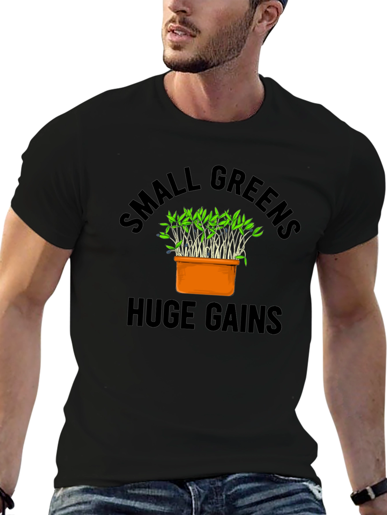 Small Greens Huge Gains Graphic T-Shirt