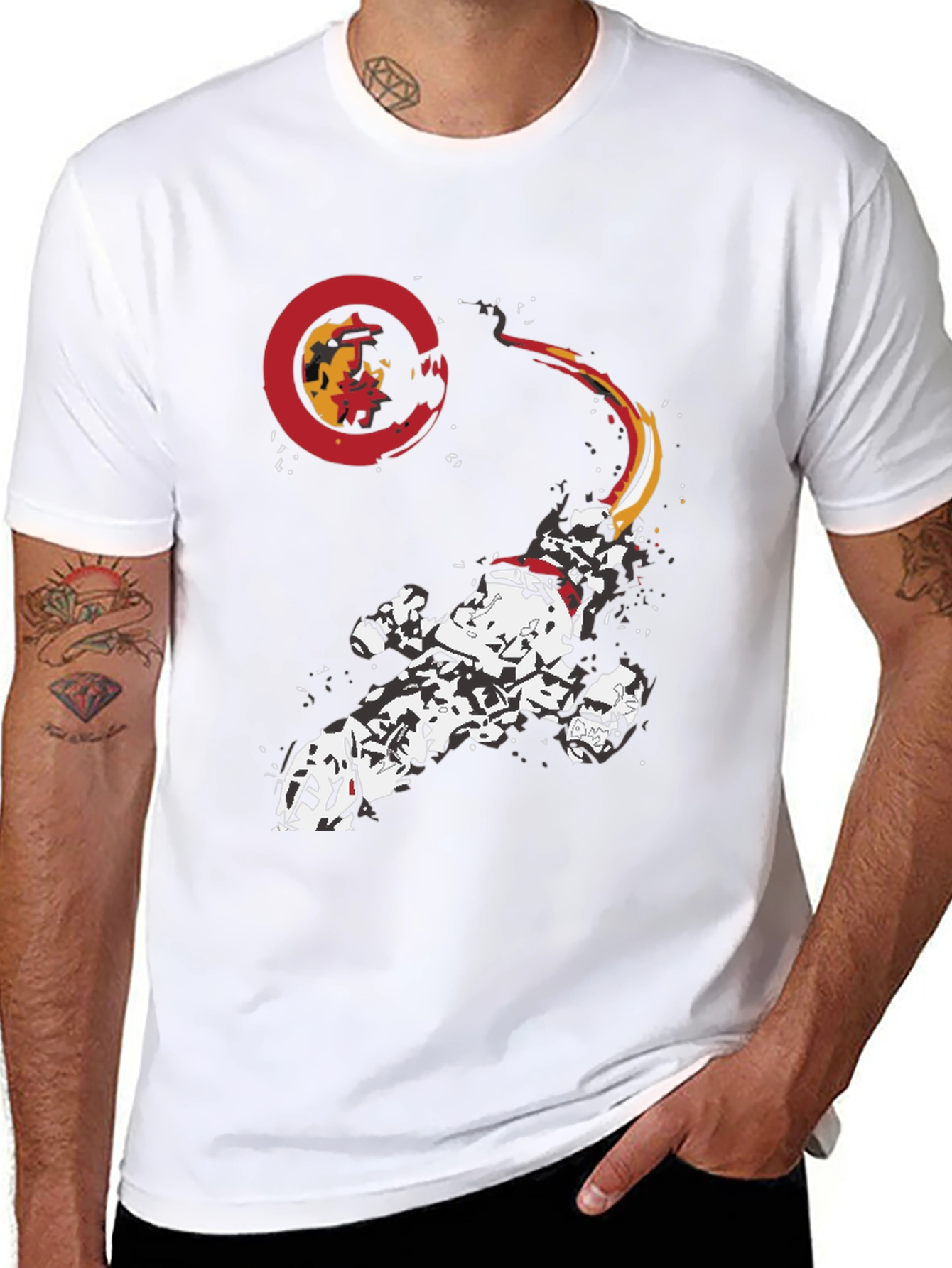 Sci-Fi Spaceship Graphic Tee - Black Cotton Blend