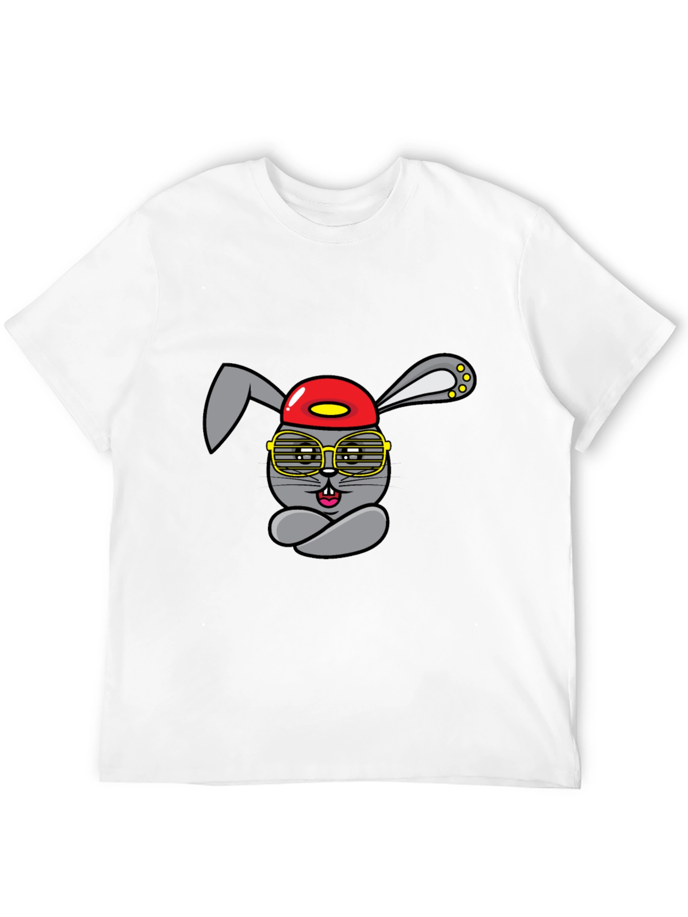 Cool Cartoon Rabbit Graphic T-Shirt