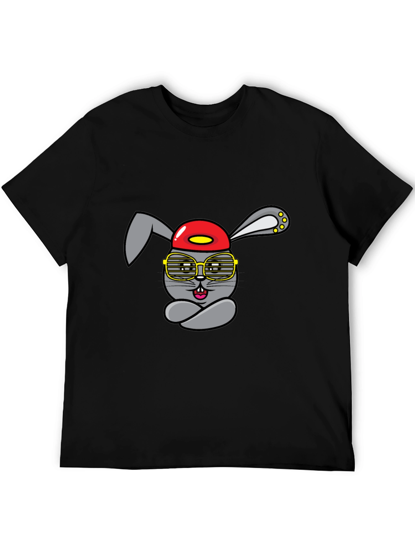 Cool Cartoon Rabbit Graphic T-Shirt
