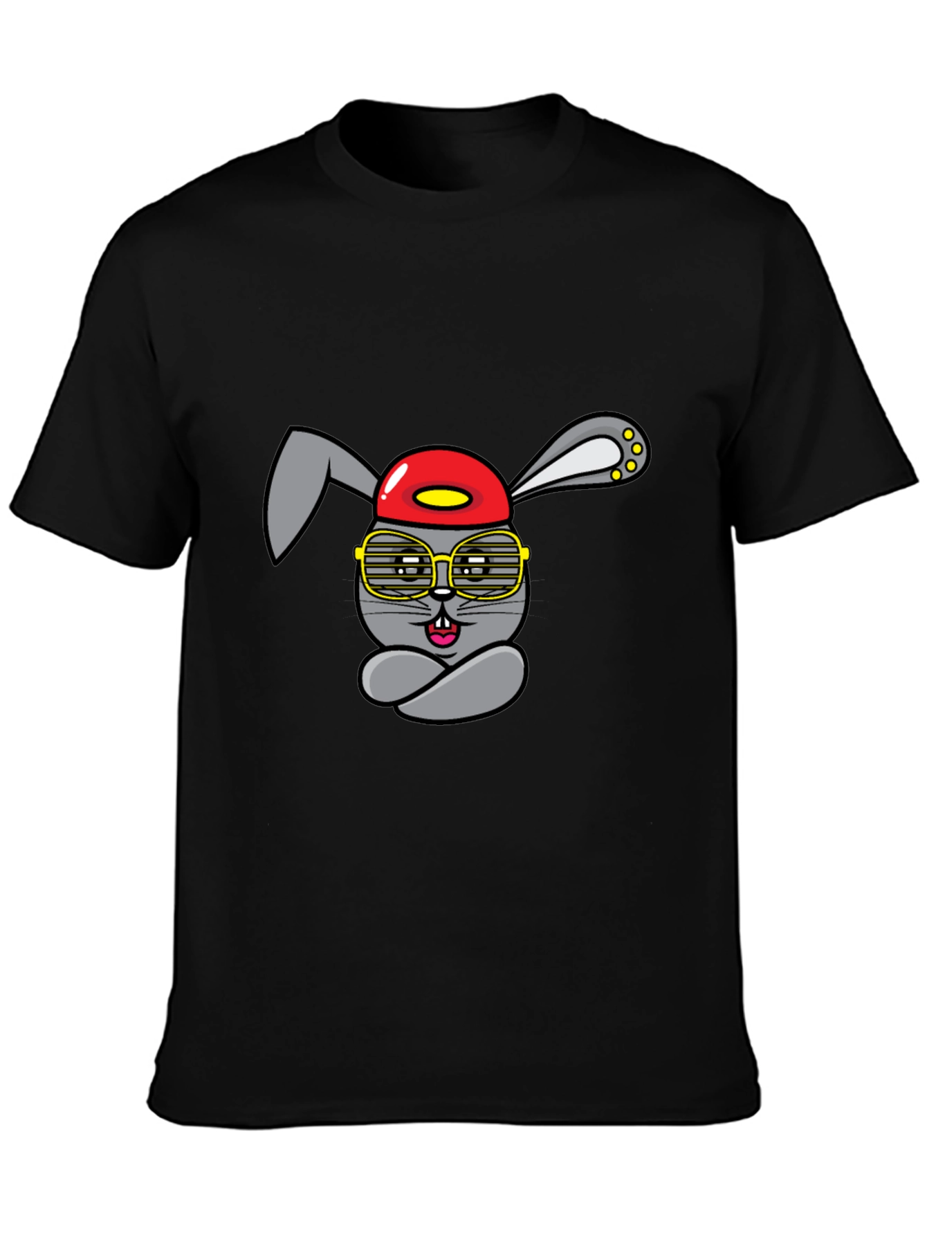 Cool Cartoon Rabbit Graphic T-Shirt
