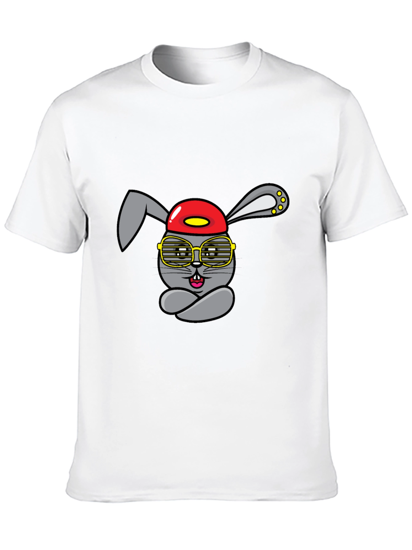 Cool Cartoon Rabbit Graphic T-Shirt
