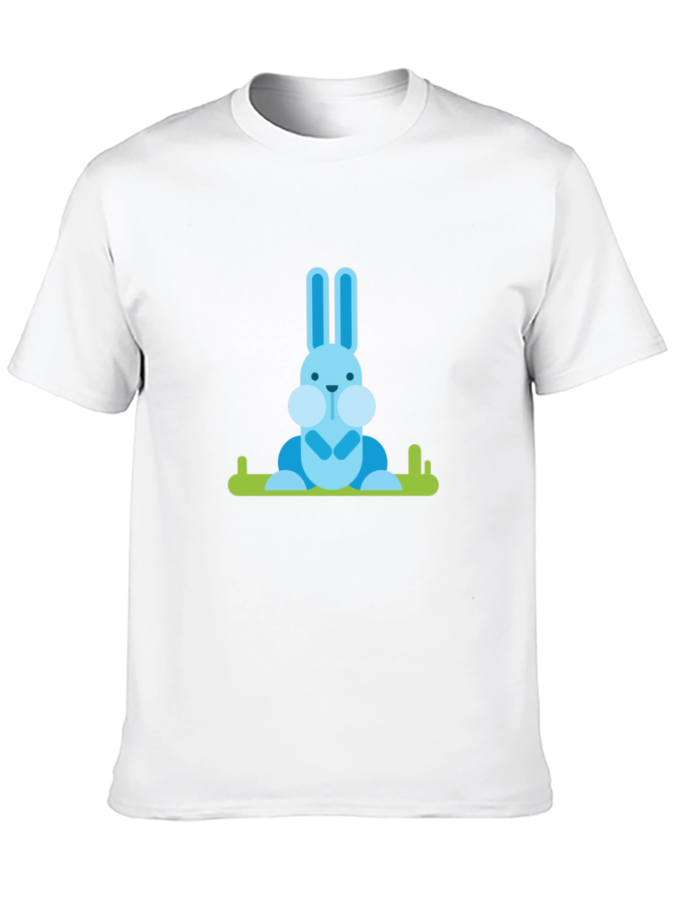 Blue Bunny Graphic Tee - Casual Black T-Shirt