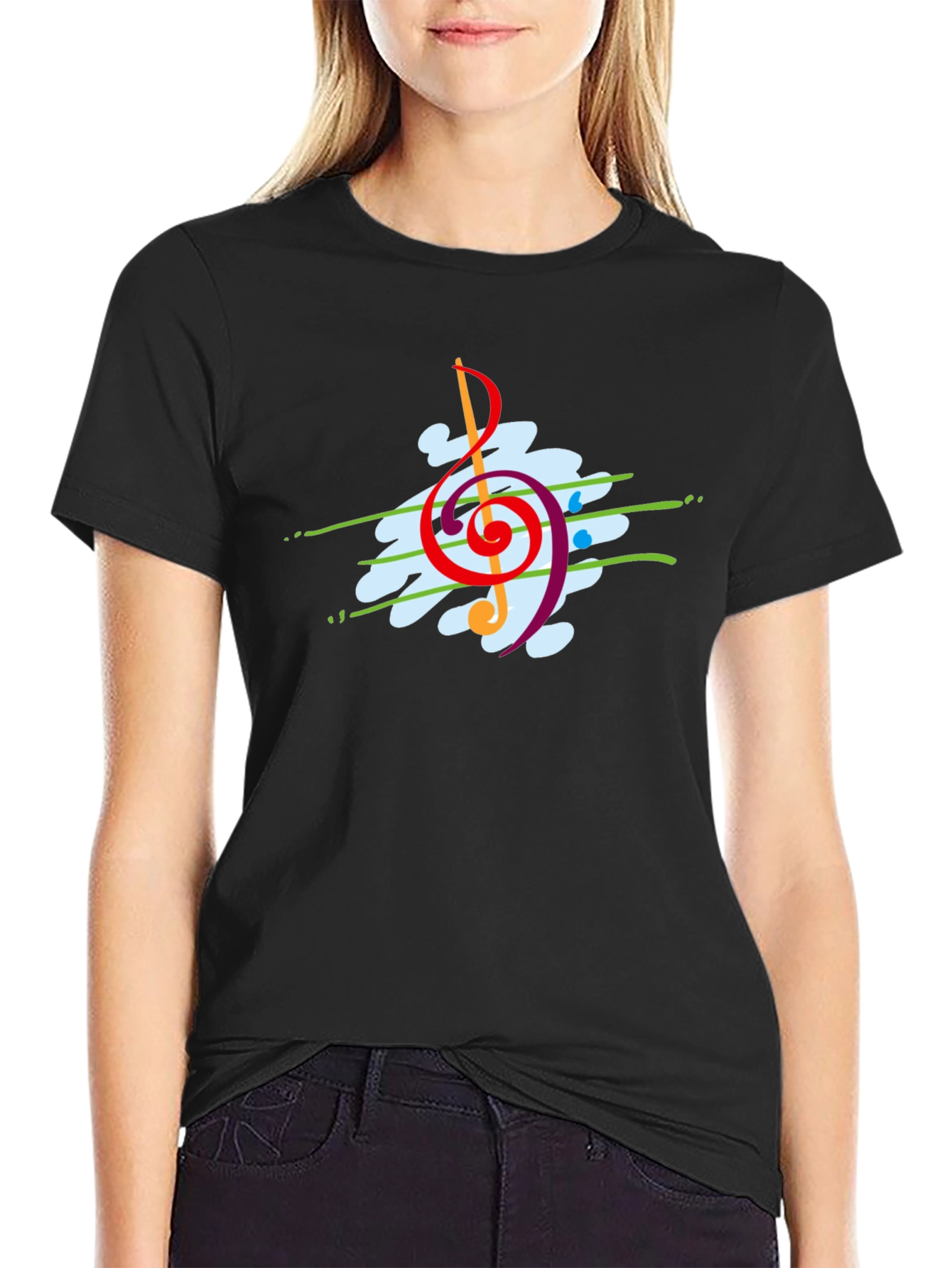Abstract Music Clef Graphic T-Shirt