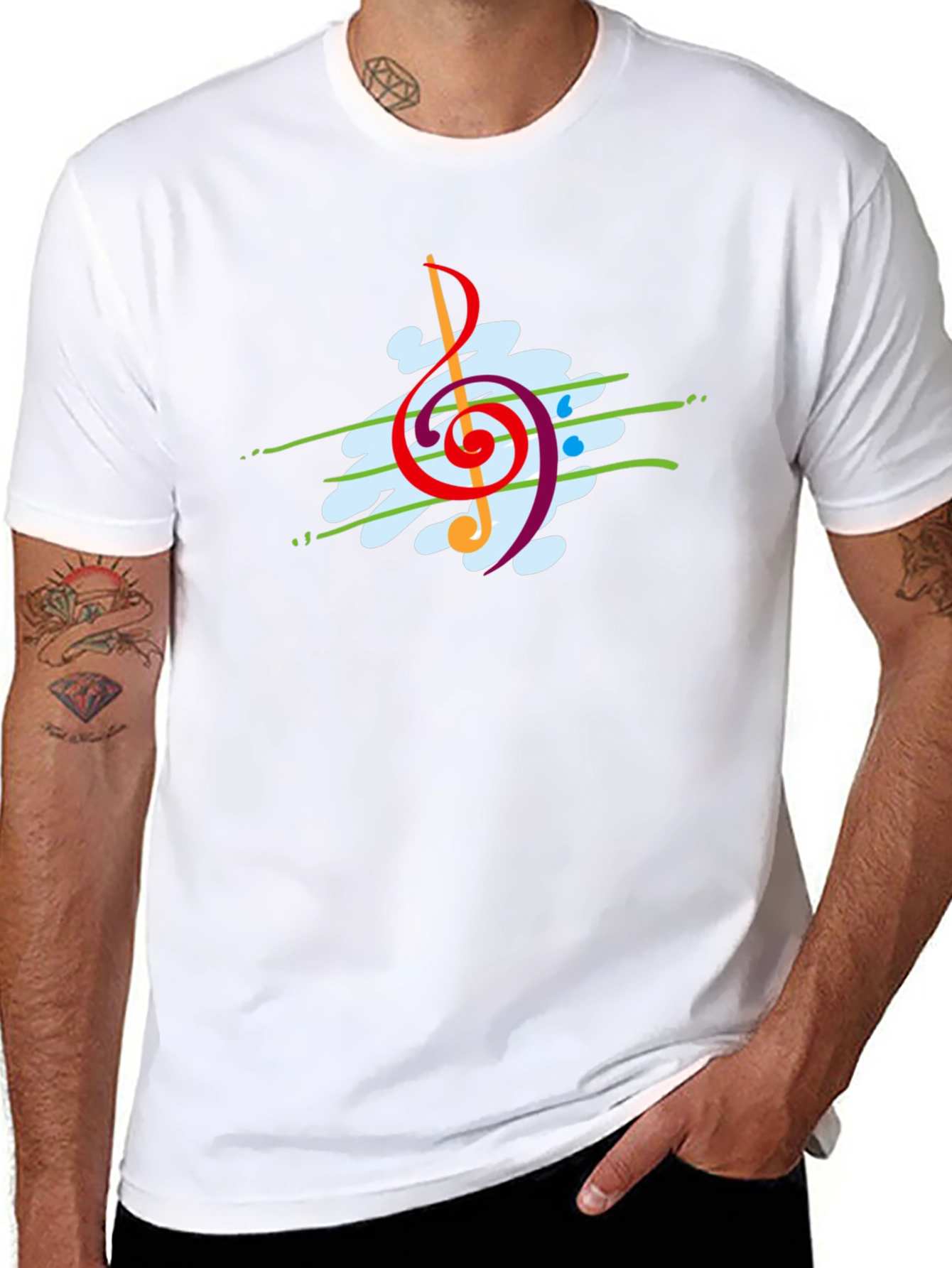 Abstract Music Clef Graphic T-Shirt