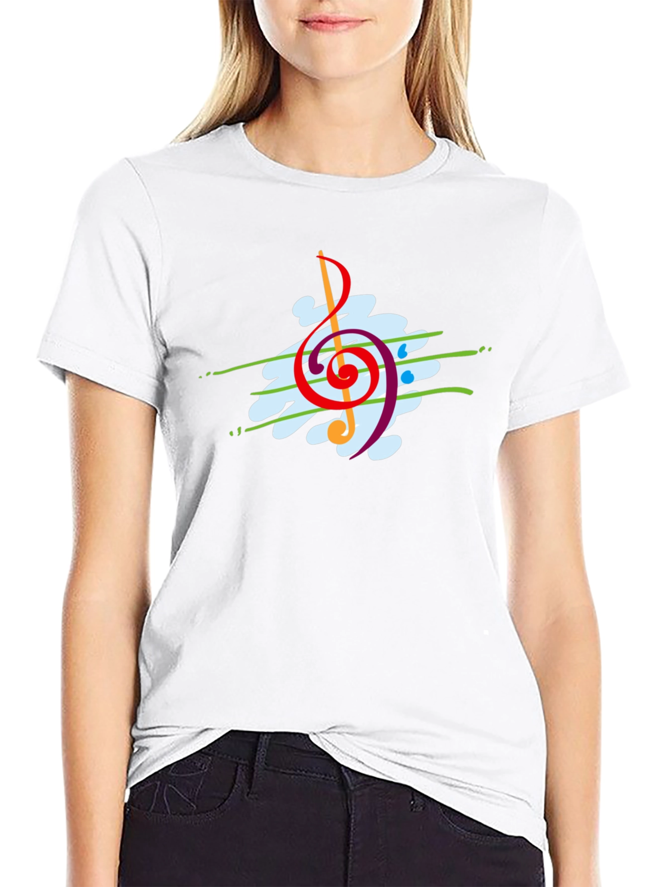 Abstract Music Clef Graphic T-Shirt