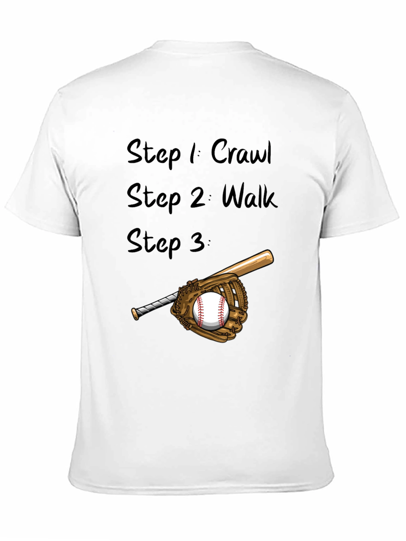 Baseball Steps Mens Black T-Shirt