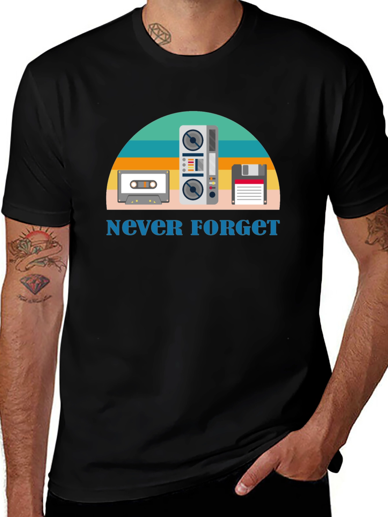 Retro Tech T-Shirt - Never Forget Cassettes