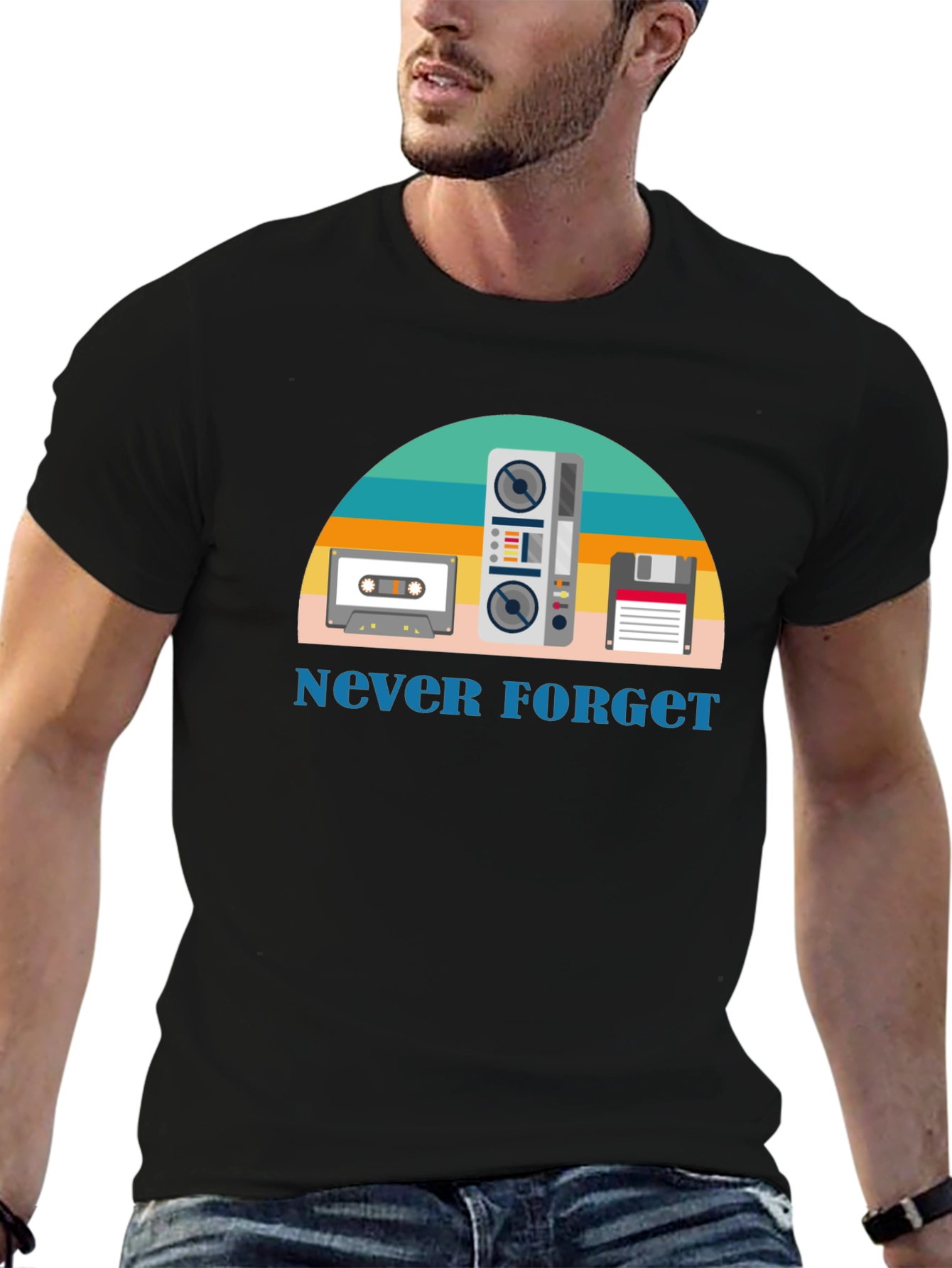 Retro Tech T-Shirt - Never Forget Cassettes