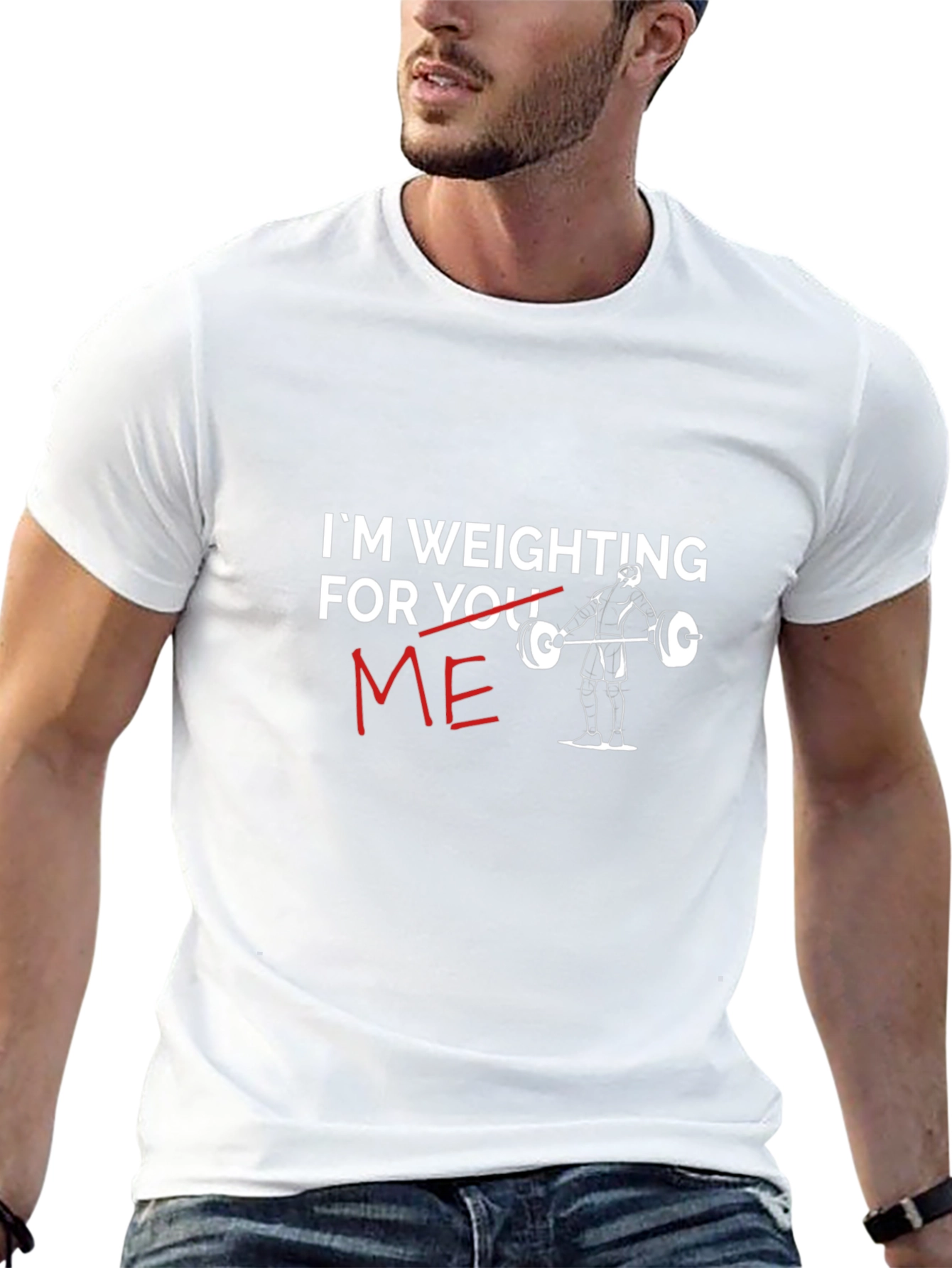 Weighting For Me Funny Gym T-Shirt