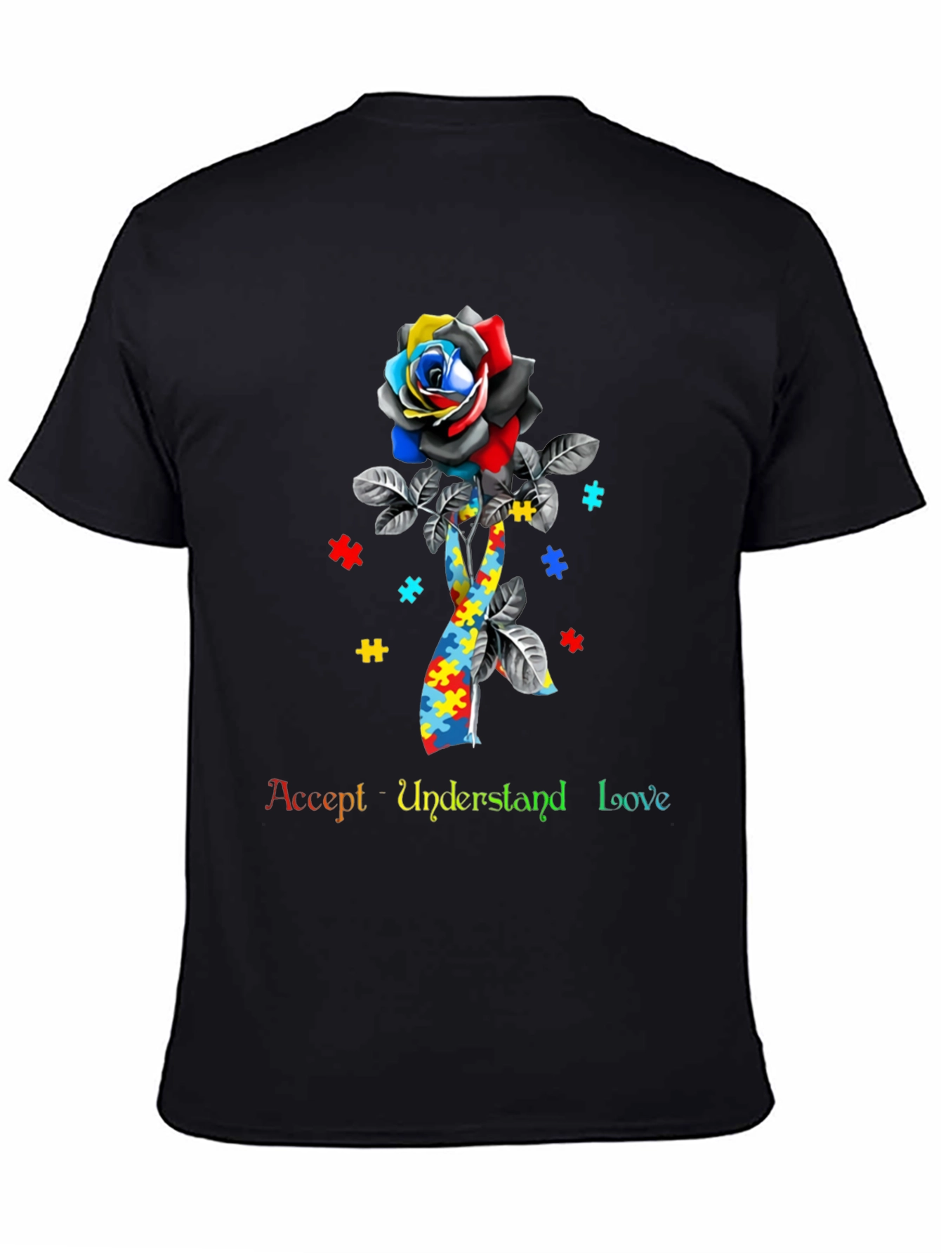 Autism Awareness Rose Graphic T-Shirt