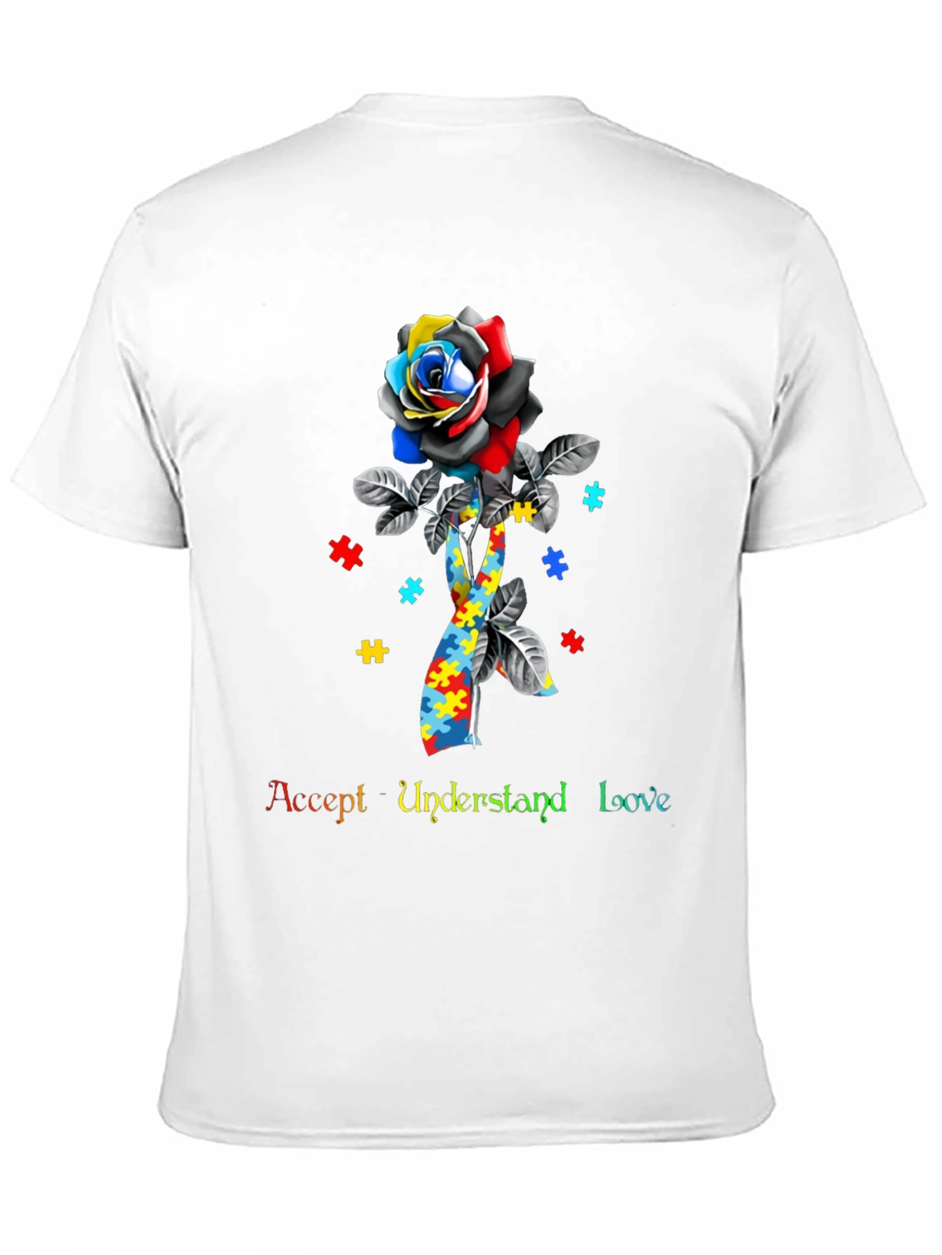 Autism Awareness Rose Graphic T-Shirt