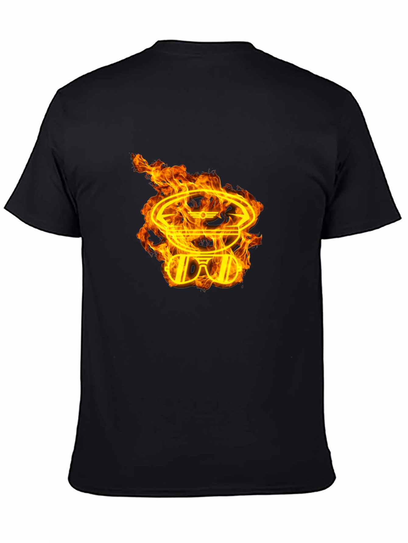 Fiery Aviator Graphic Black T-Shirt