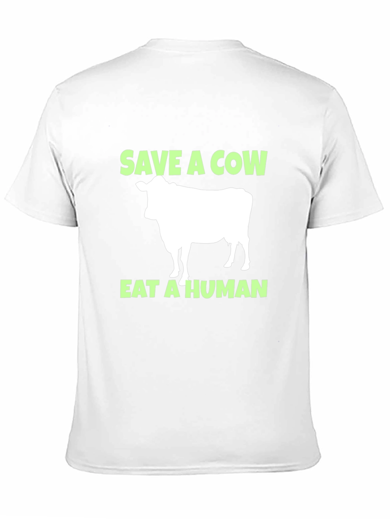 Save A Cow Eat A Human Black T-Shirt
