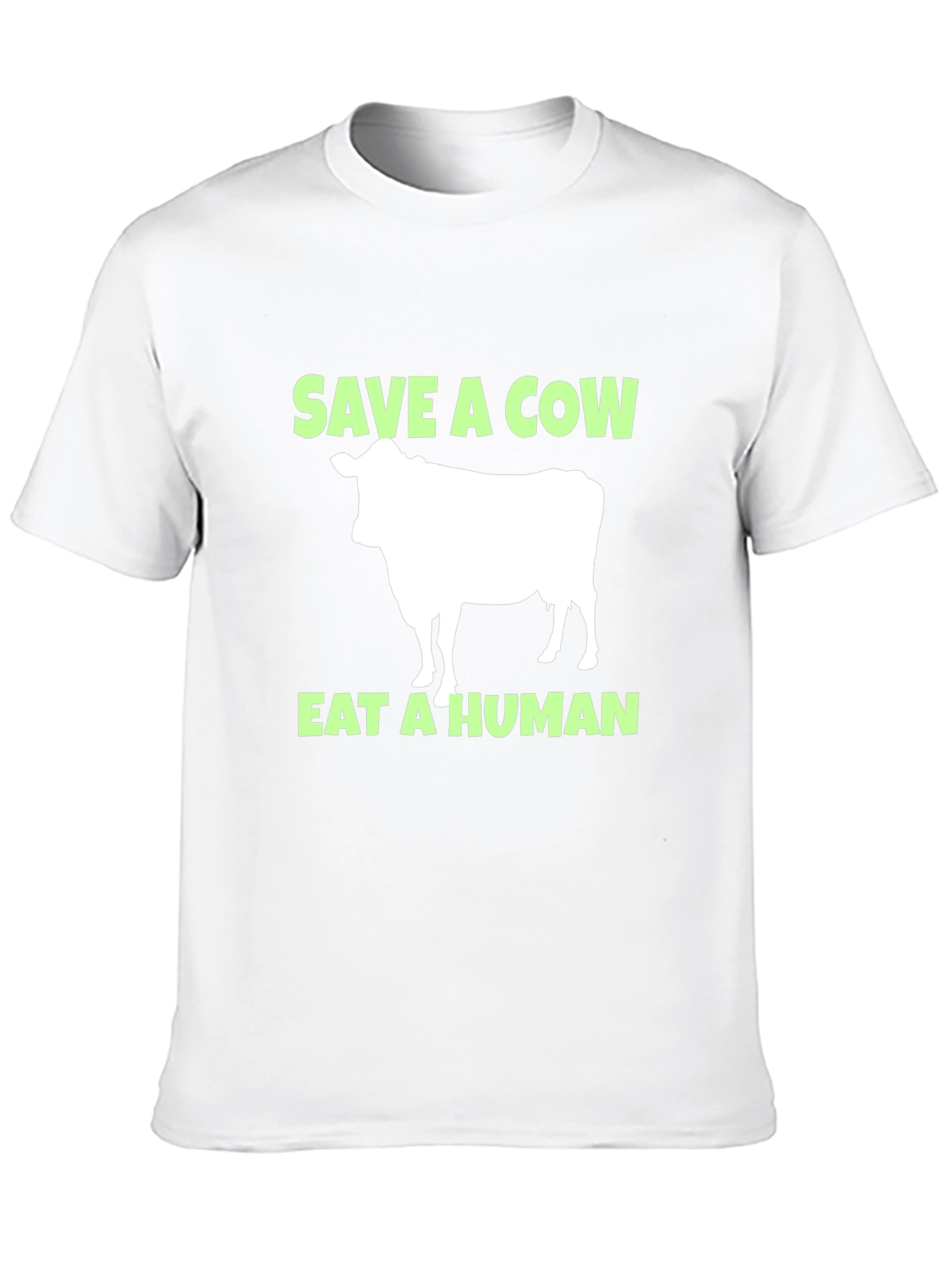Save A Cow Eat A Human Black T-Shirt