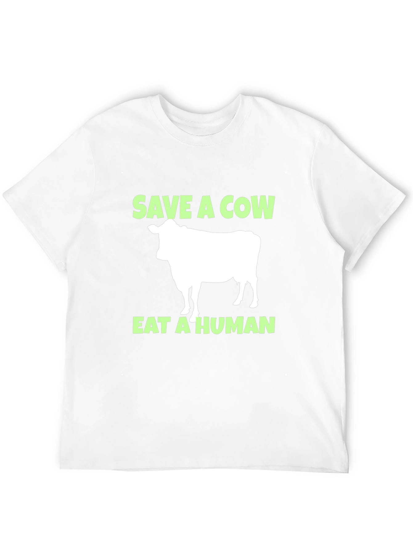 Save A Cow Eat A Human Black T-Shirt