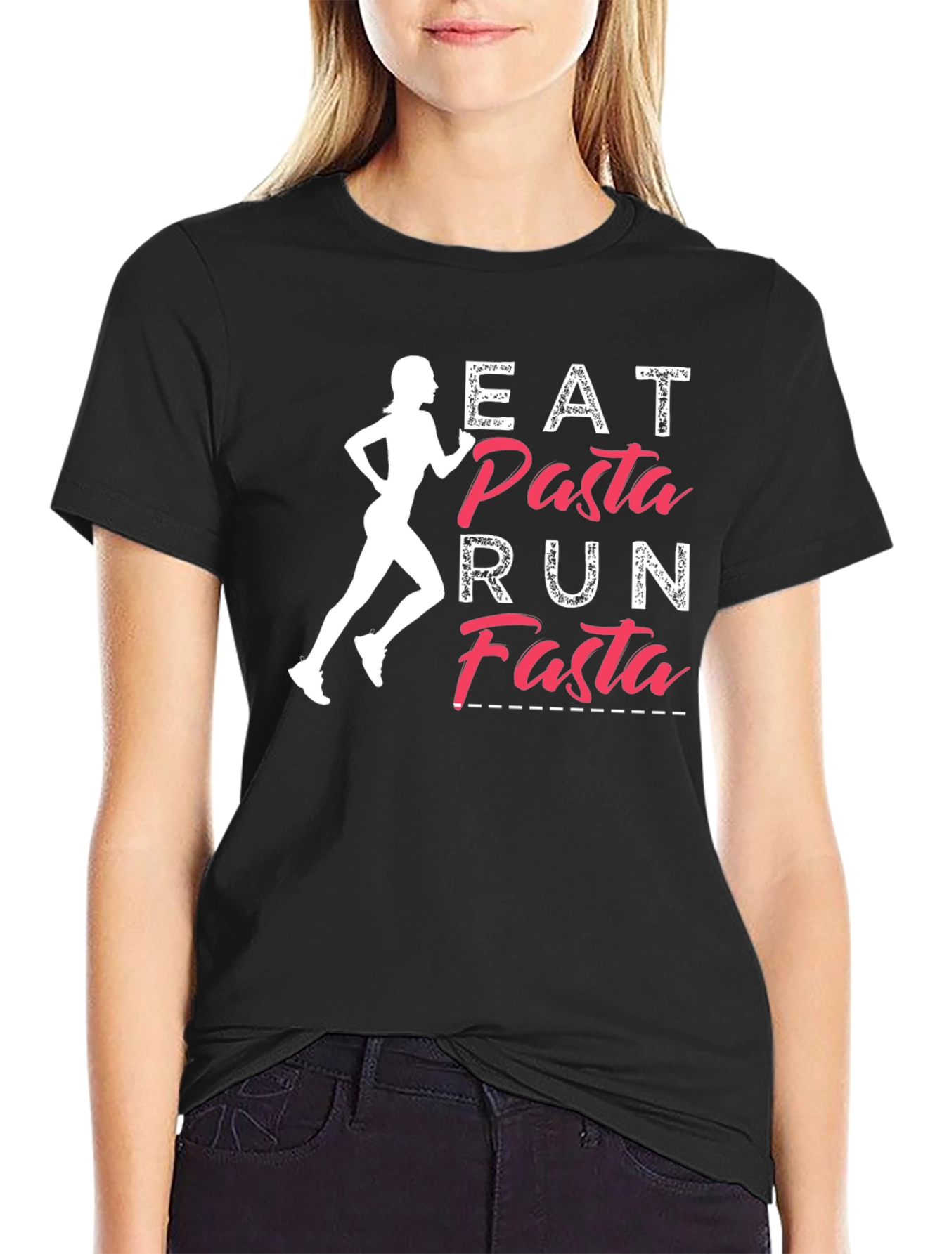 Eat Pasta Run Fasta Graphic T-Shirt - Running Tee