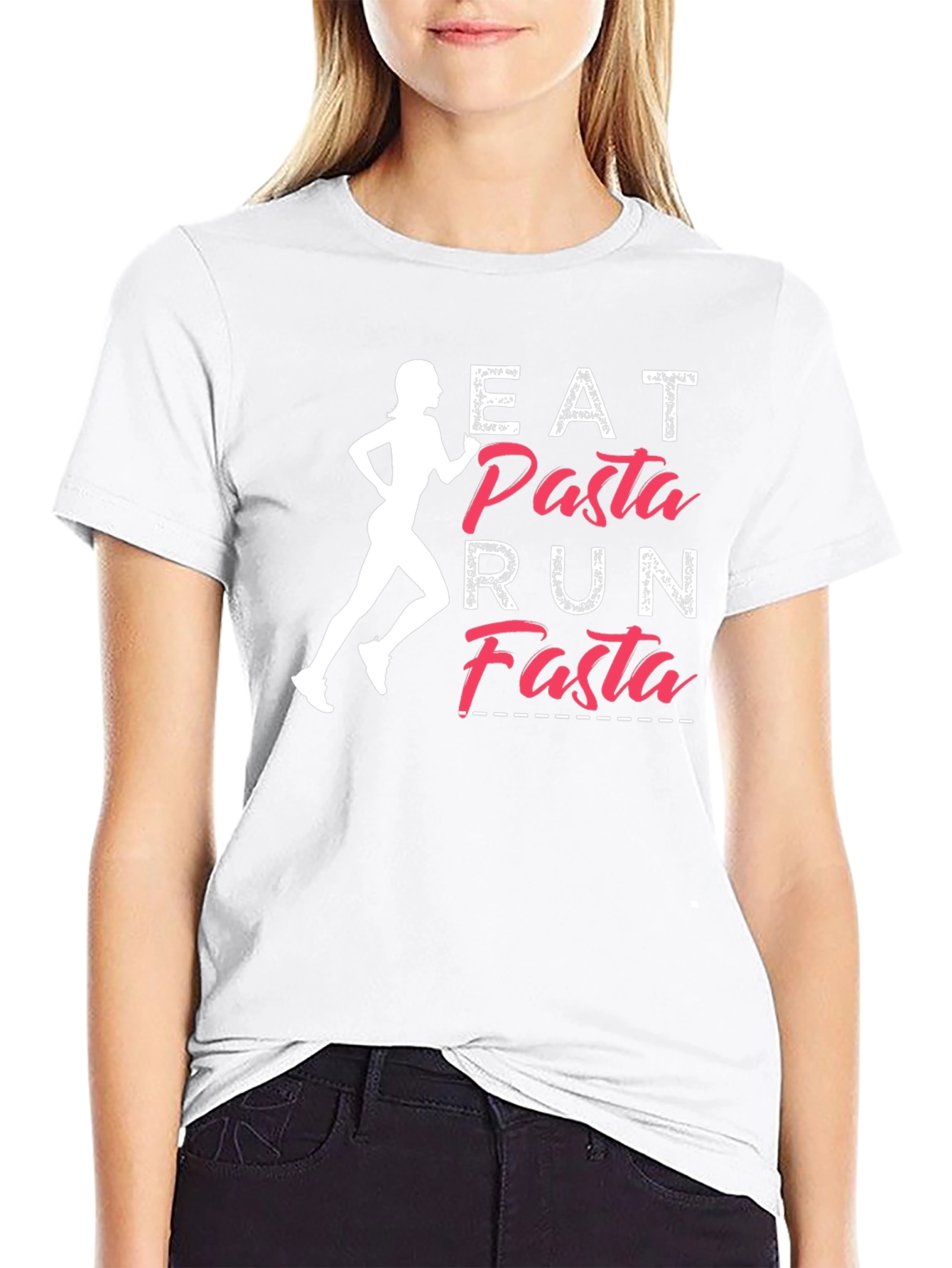 Eat Pasta Run Fasta Graphic T-Shirt - Running Tee