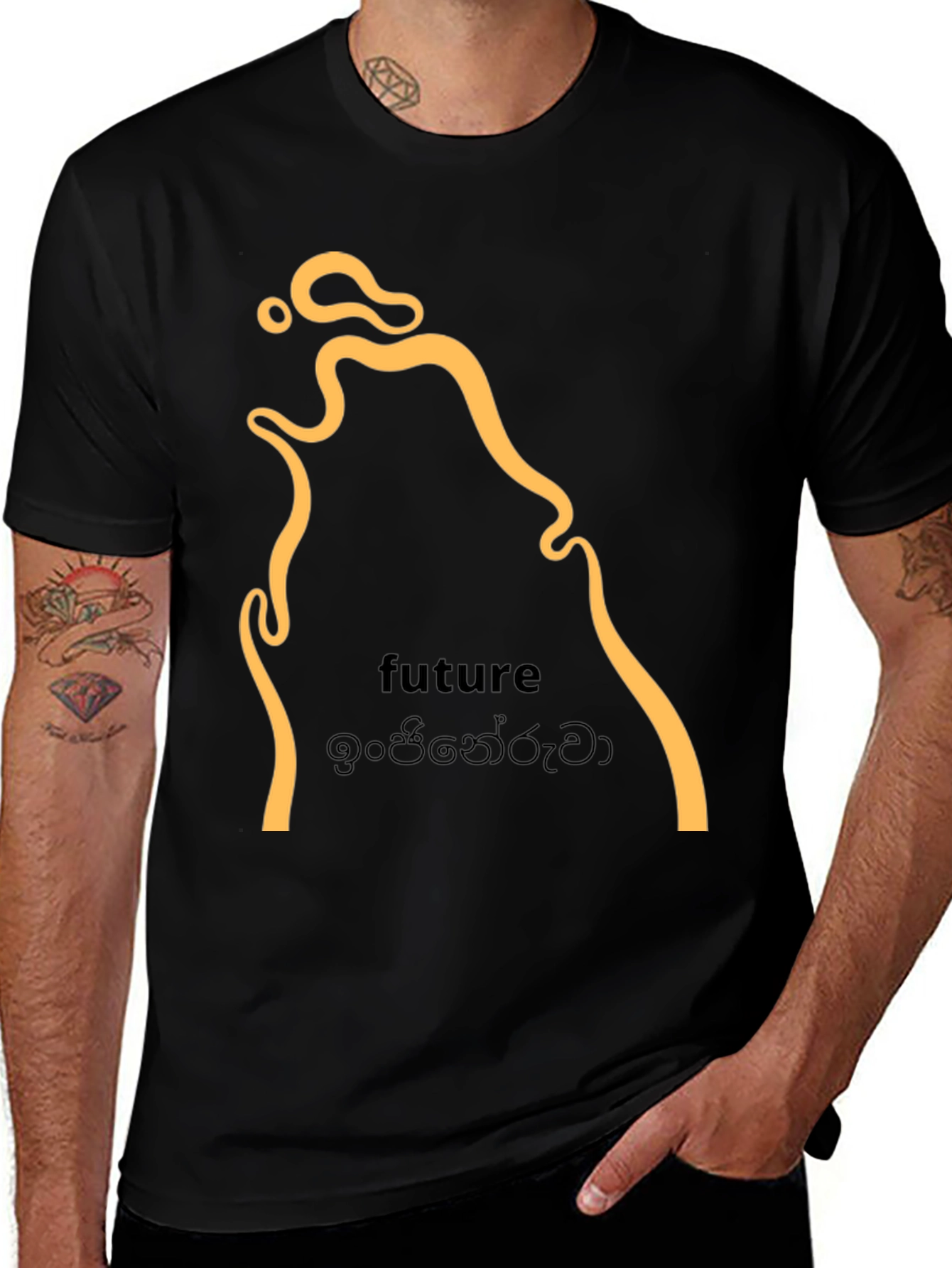 Future Design Graphic Tee - Black