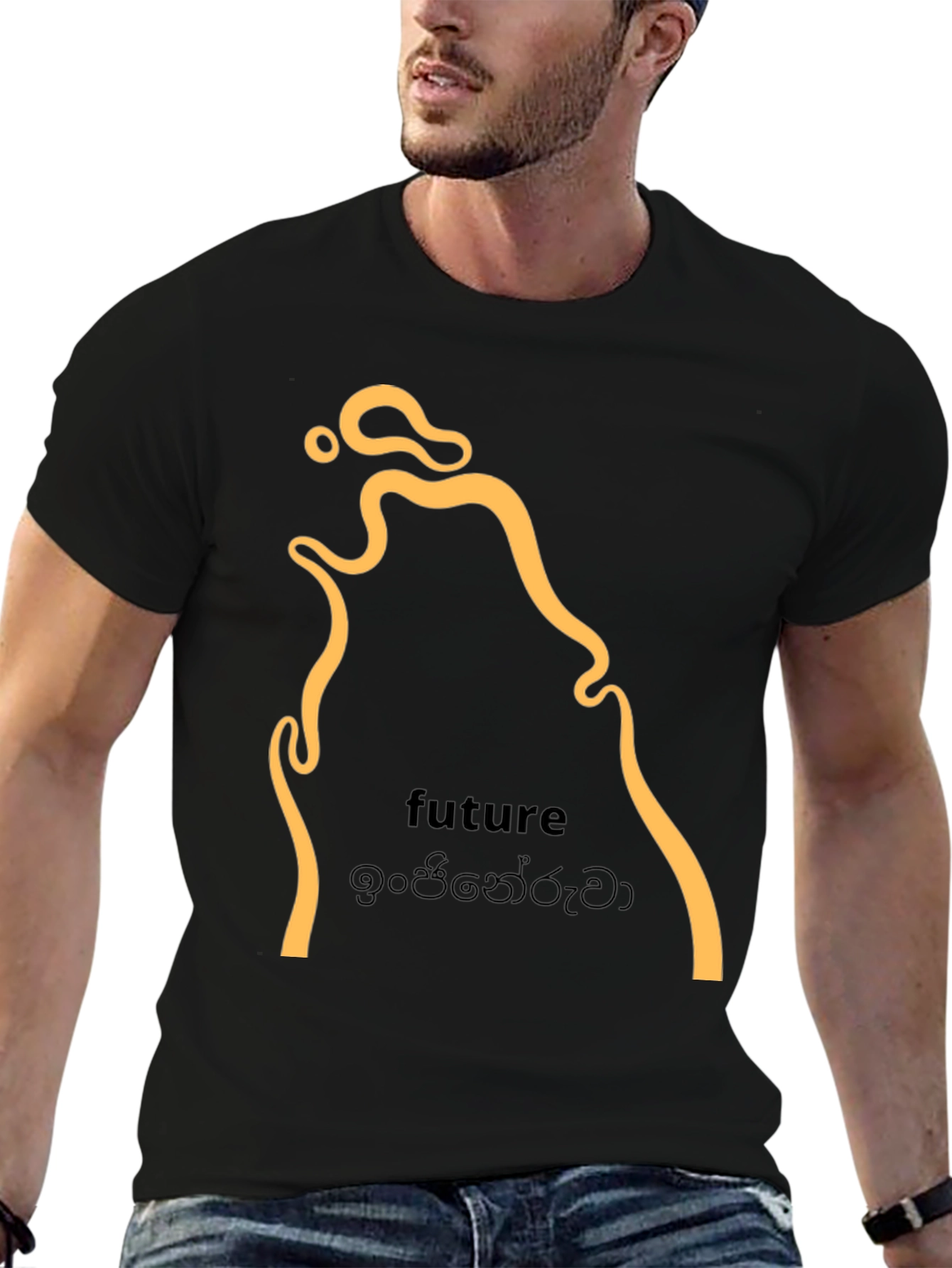 Future Design Graphic Tee - Black