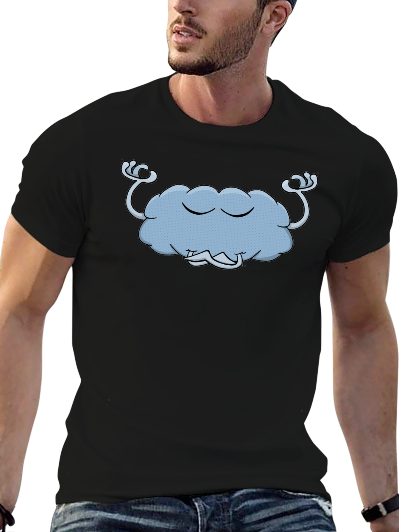 Zen Cloud Graphic T-Shirt - Black Cotton Tee