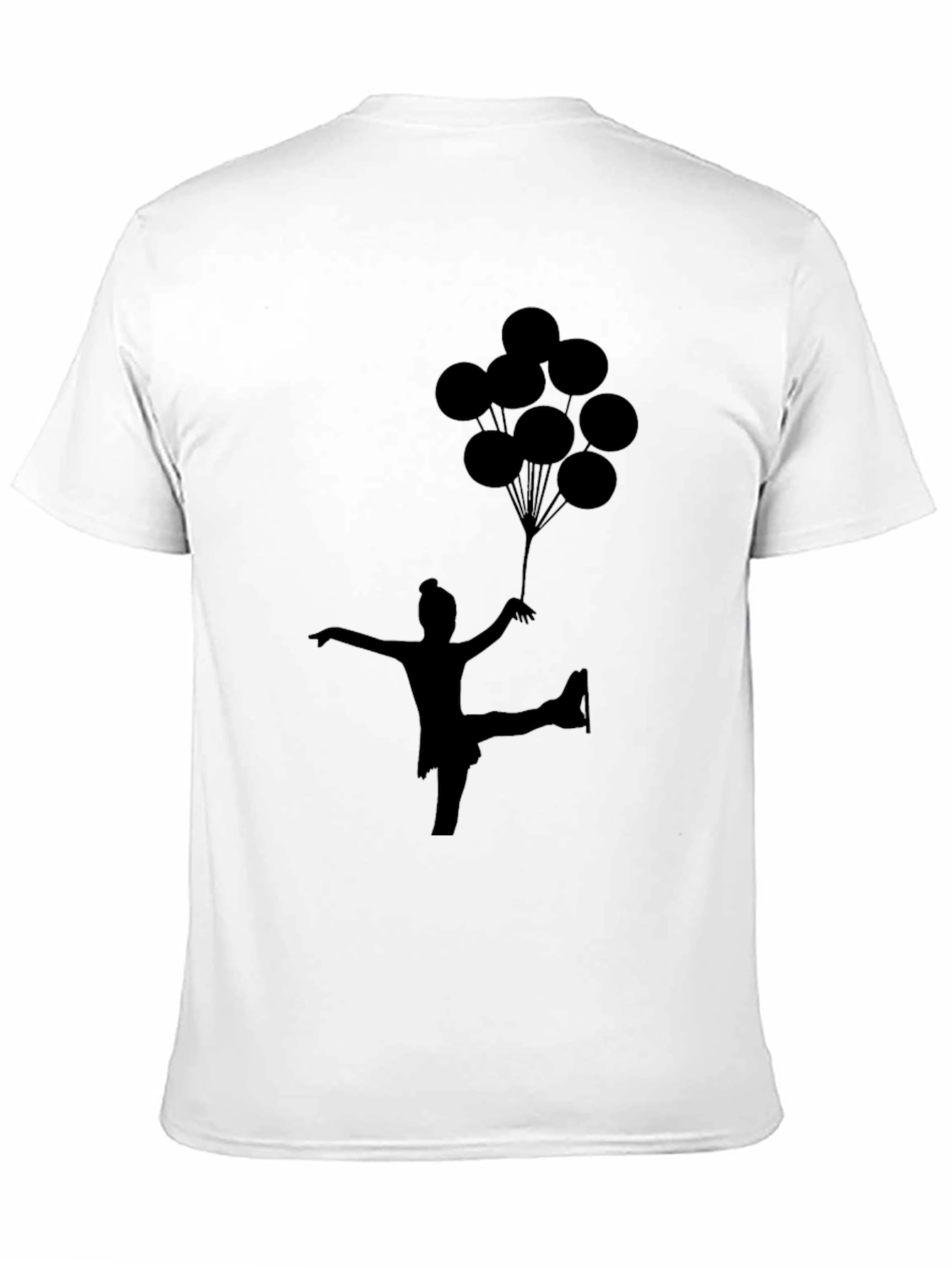 Skater with Balloons Black T-Shirt