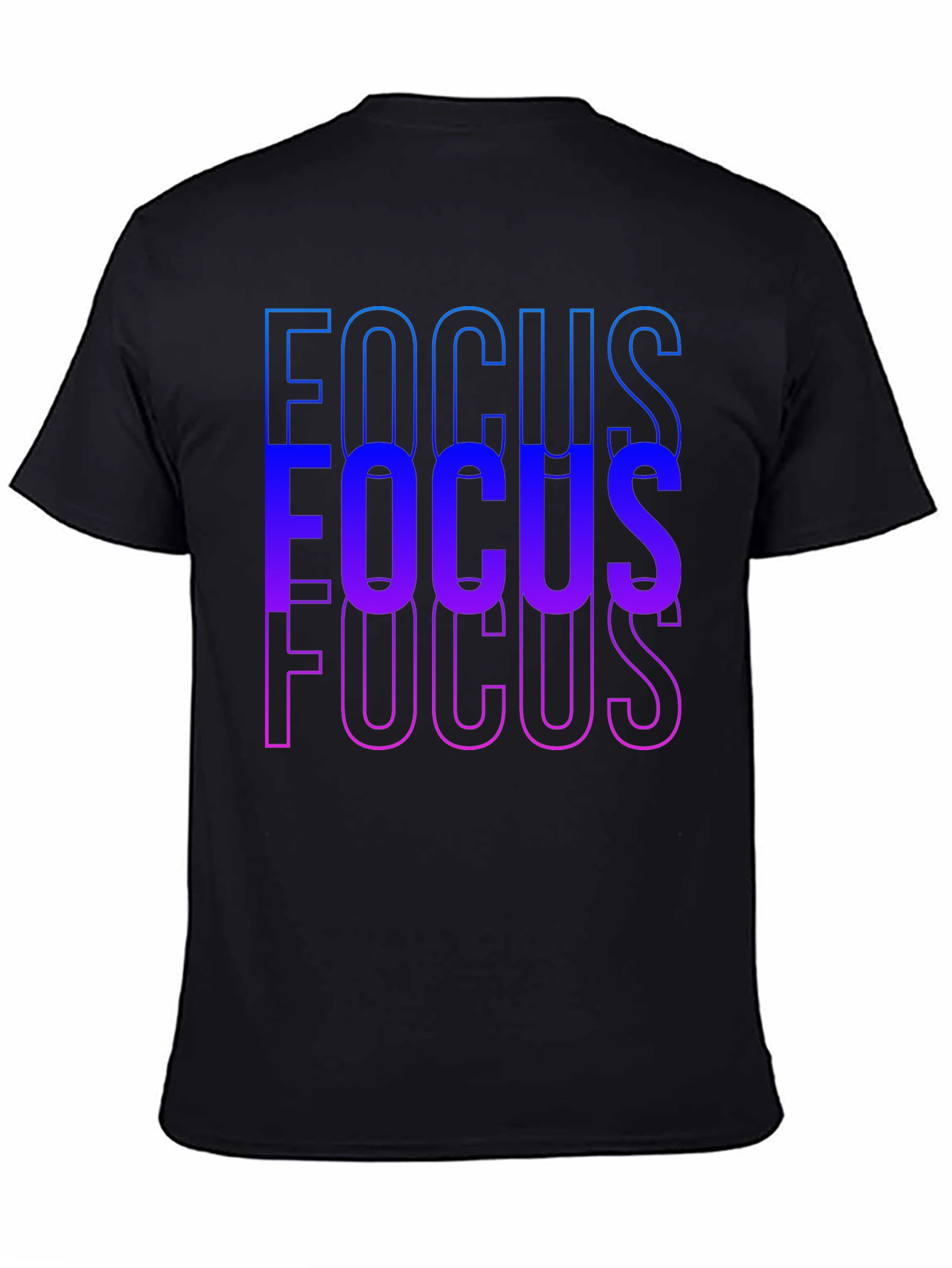 Focus Gradient Graphic T-Shirt - Mens Black Tee