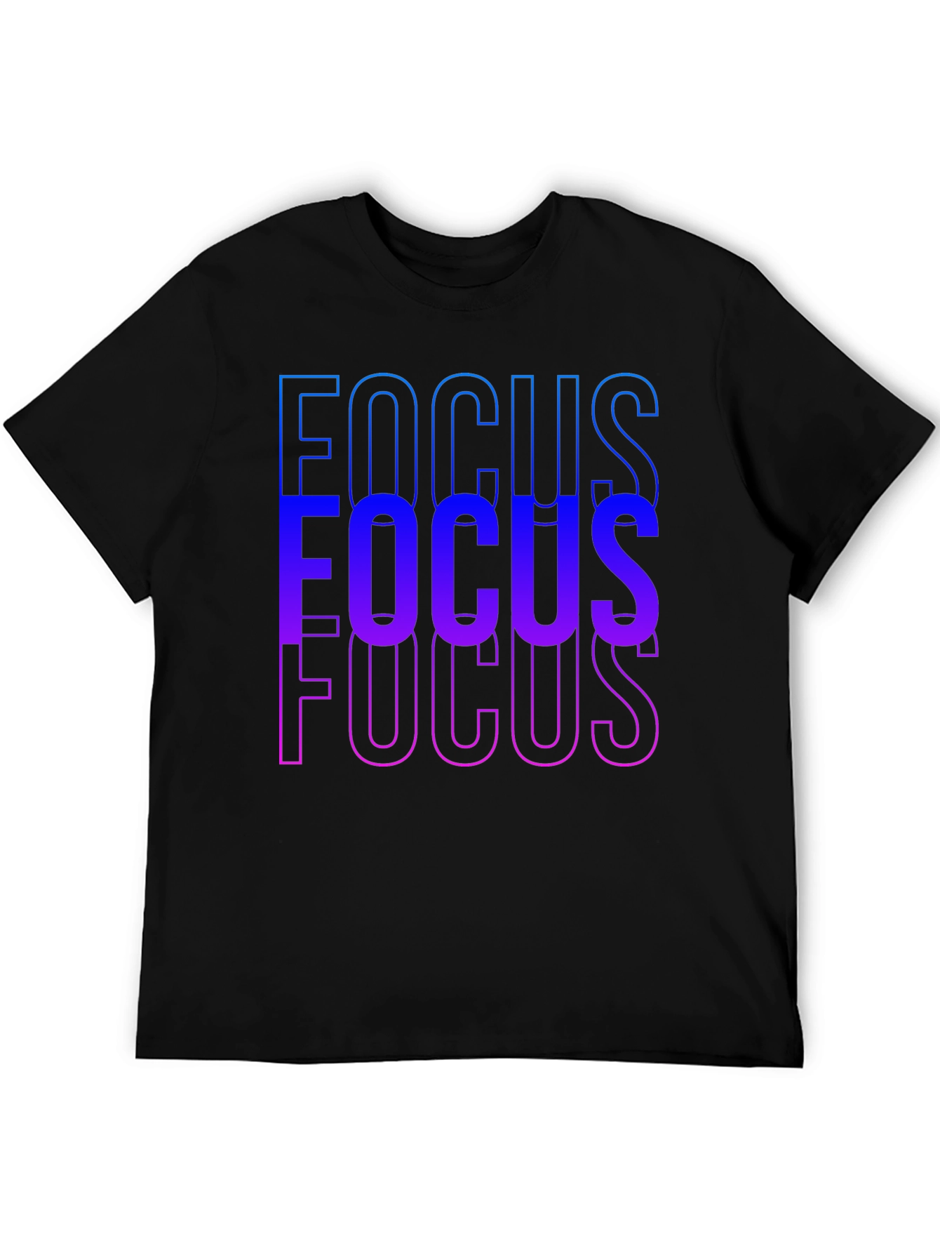 Focus Gradient Graphic T-Shirt - Mens Black Tee
