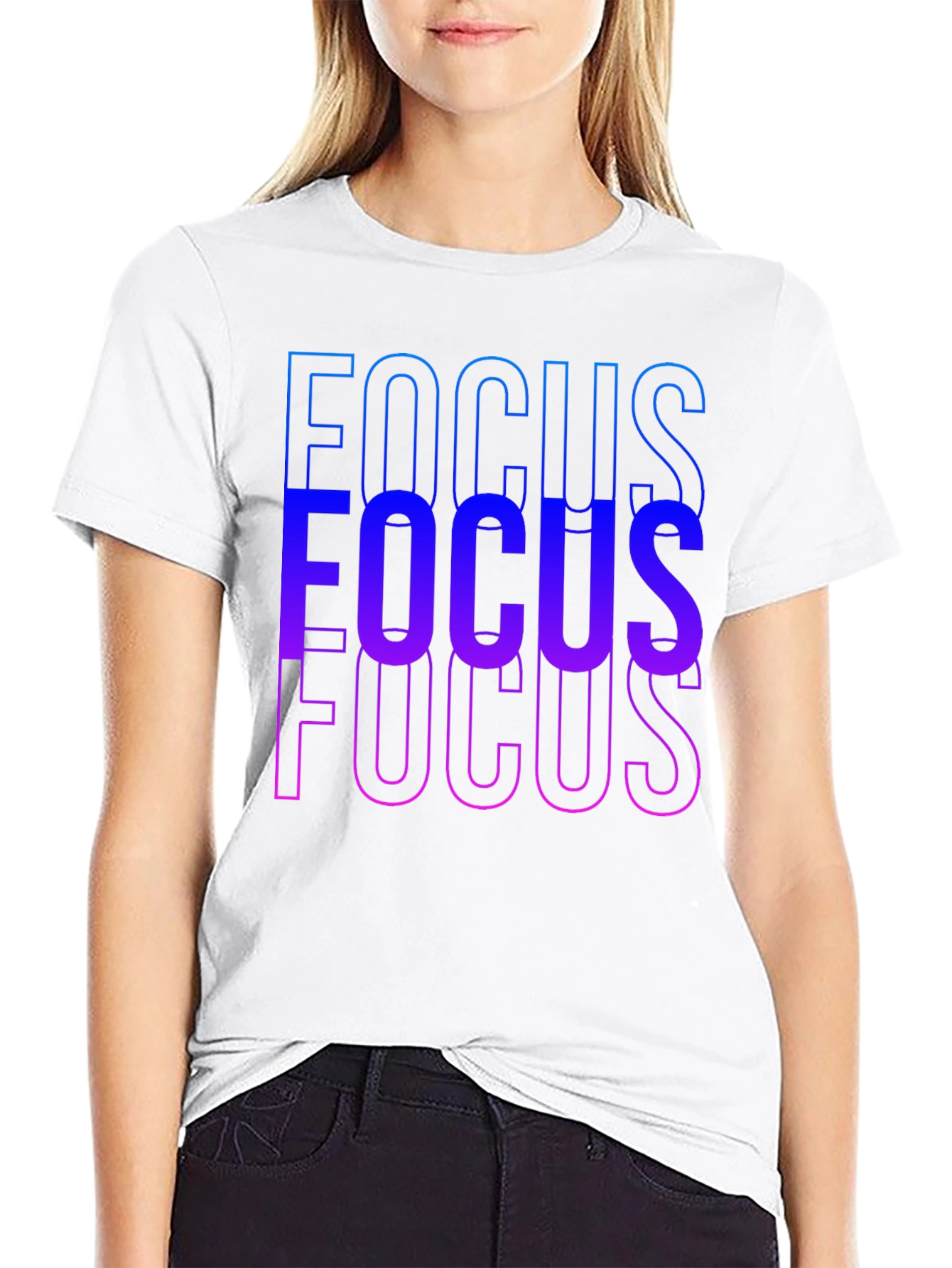 Focus Gradient Graphic T-Shirt - Mens Black Tee