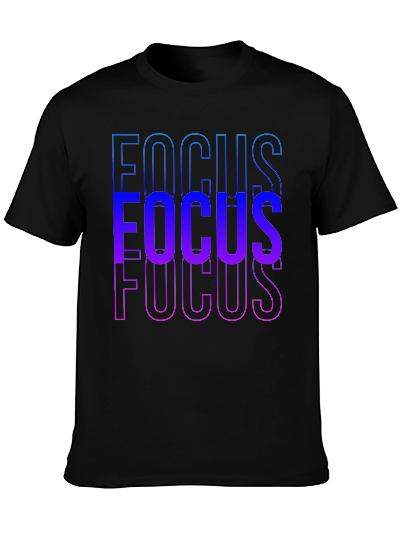 Focus Gradient Graphic T-Shirt - Mens Black Tee