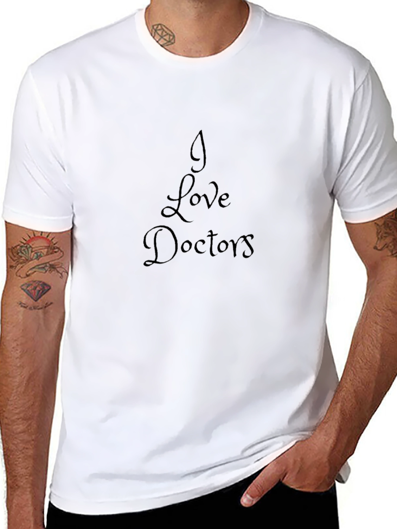 I Love Doctors Black T-Shirt