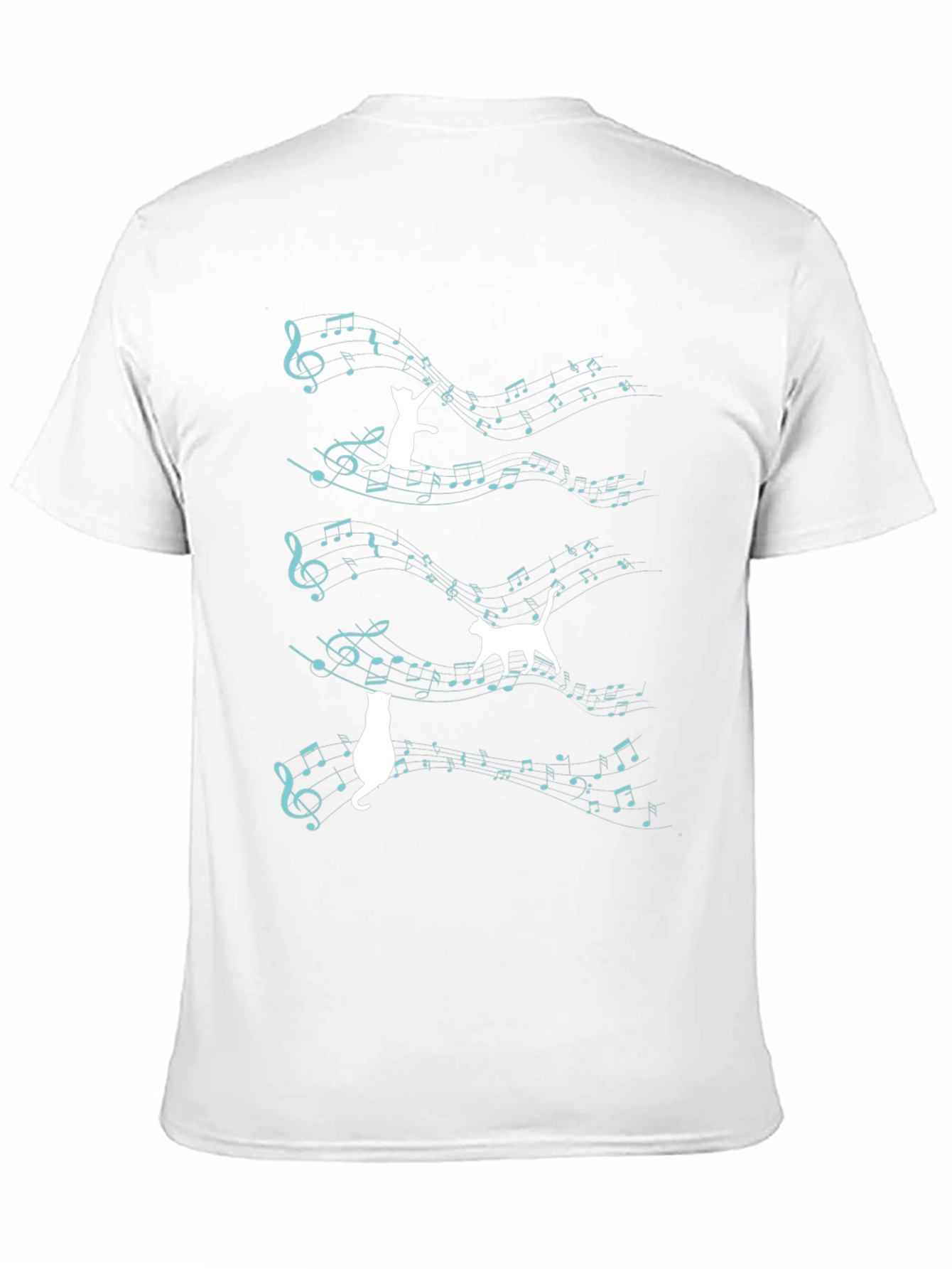 Cat Music T-Shirt - Playful Feline Design