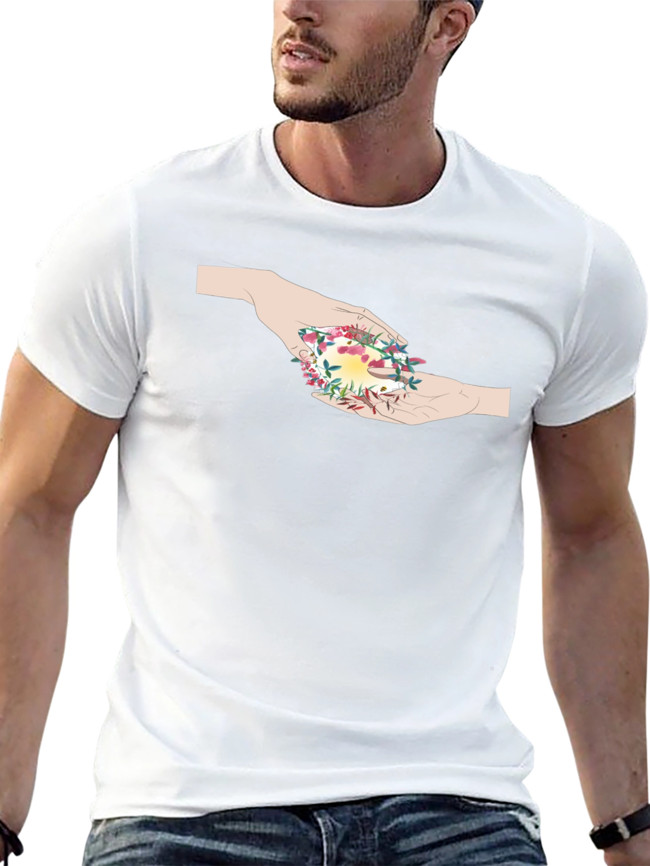 Nature Hands Graphic Tee - Soft Cotton Blend
