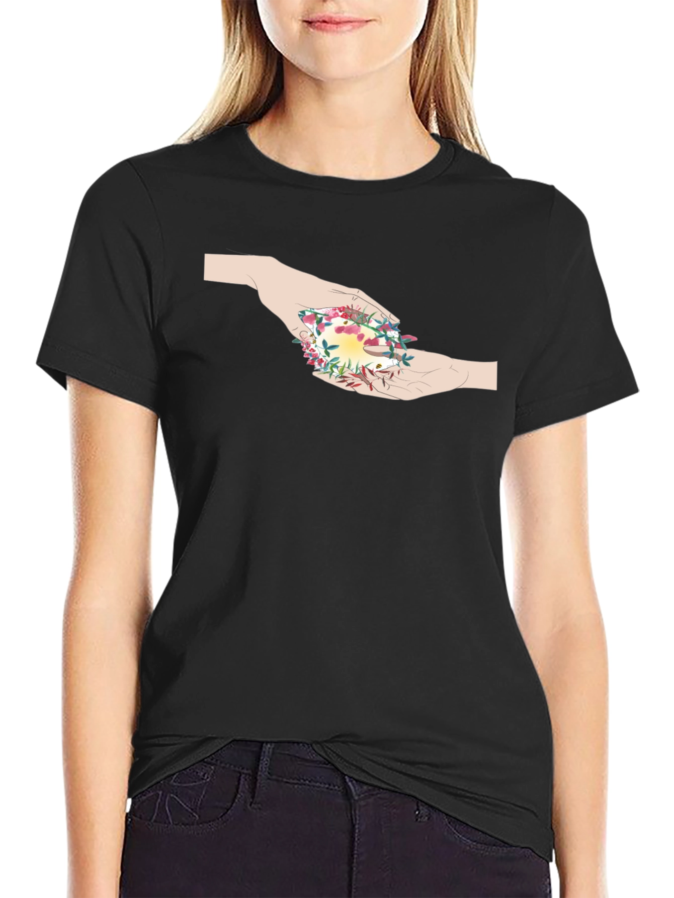 Nature Hands Graphic Tee - Soft Cotton Blend